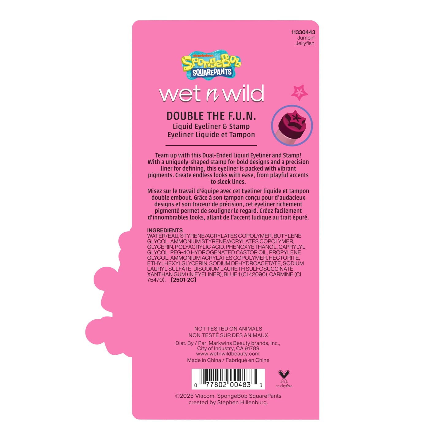 wet n wild Spongebob Double The F.U.N. Liquid Eyeliner & Stamp - Jumpin' Jellyfish Beauty & Personal Care wet n wild