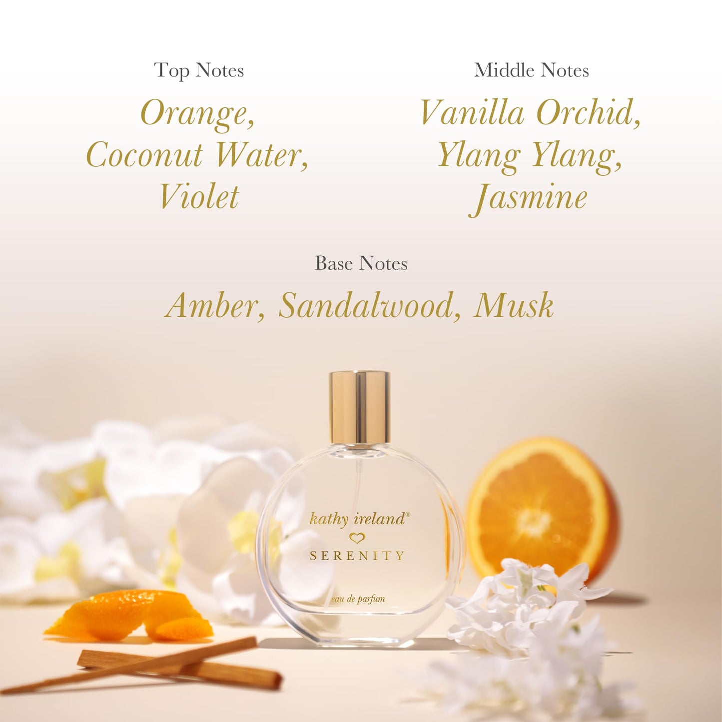 Kathy Ireland Serenity - Tropical, Floral Perfume for Women - Eau de Parfum with Orange, Coconut Water, Violet, Vanilla, Amber Notes - 0.34 oz Beauty & Personal Care Kathy Ireland