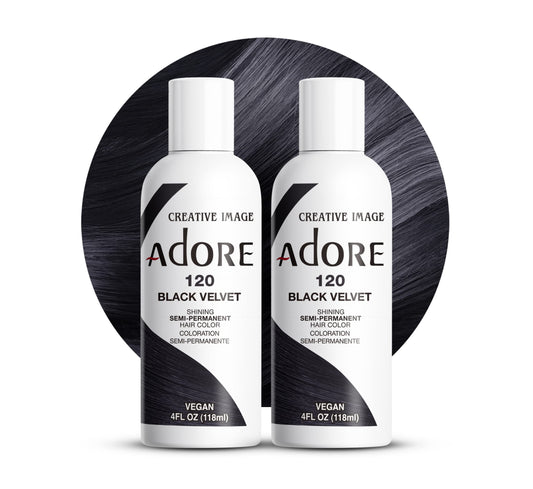 Adore Semi Permanent Hair Color (120 Black Velvet) (2 Pack) | Vegan & Cruelty-Free Black Hair Dye | No Ammonia, No Peroxide, No Alcohol | 4 Fl Oz Beauty & Personal Care Adore