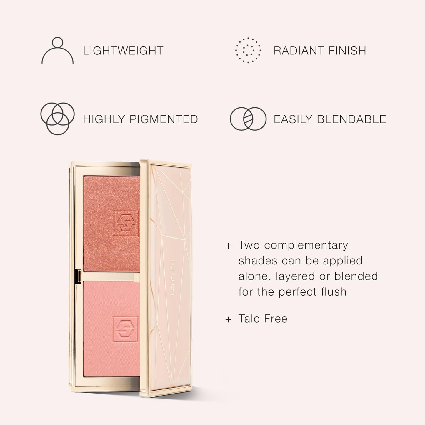 Jouer Blush Bouquet Duo 2 Shade Blush Palette High Pigment Powder Natural Flush Beauty Cosmetics Vitamin E Talc-Free Paraben, Gluten & Cruelty Free Beauty & Personal Care Jouer