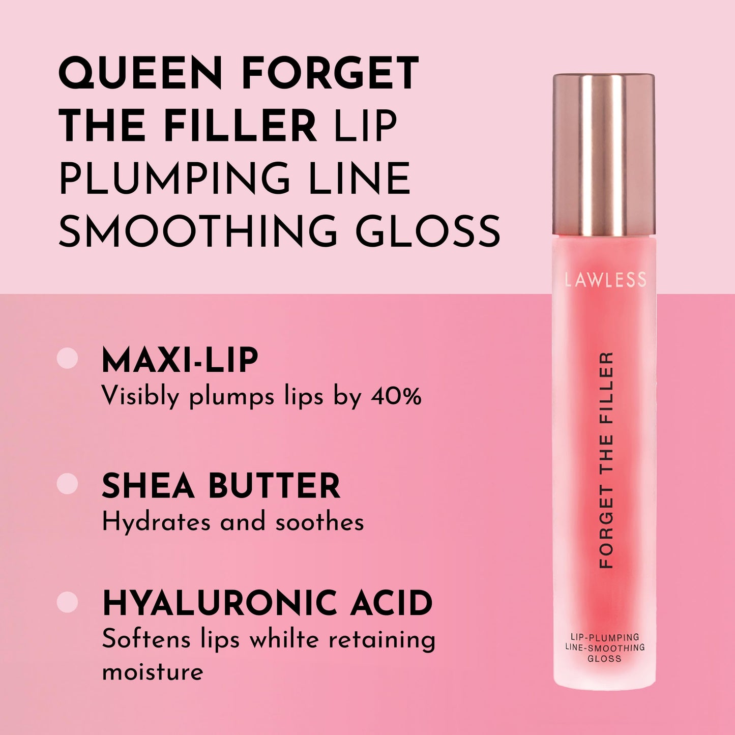 Lawless Women's Forget The Filler Lip Plumper Line Gloss - Queen Size, Cherry Vanilla, 0.19 Ounce (Pack of 1) Beauty & Personal Care LAWLESS