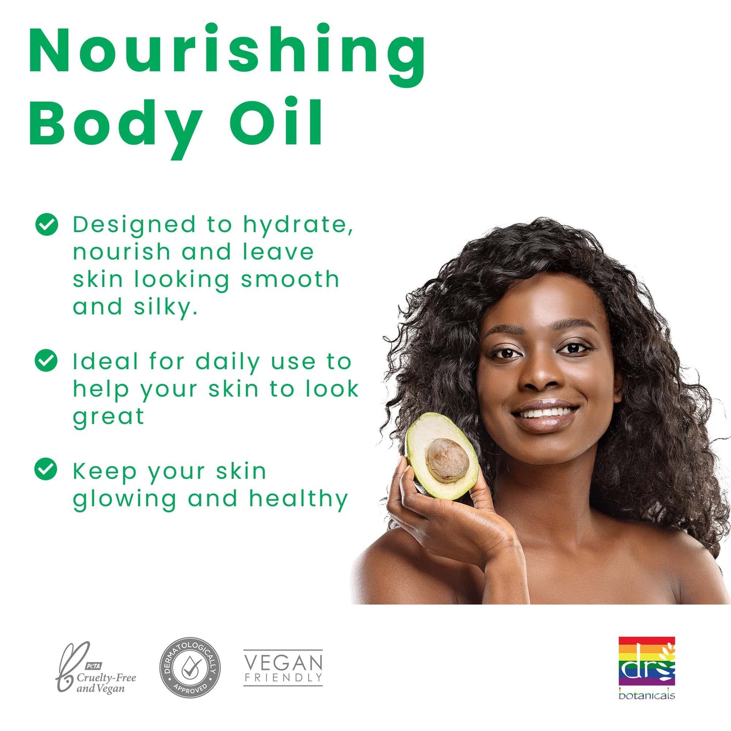Dr Botanicals Avocado & Almond Superfood Nourishing Body Oil 6.76 Fl Oz/200ml Beauty & Personal Care Dr Botanicals