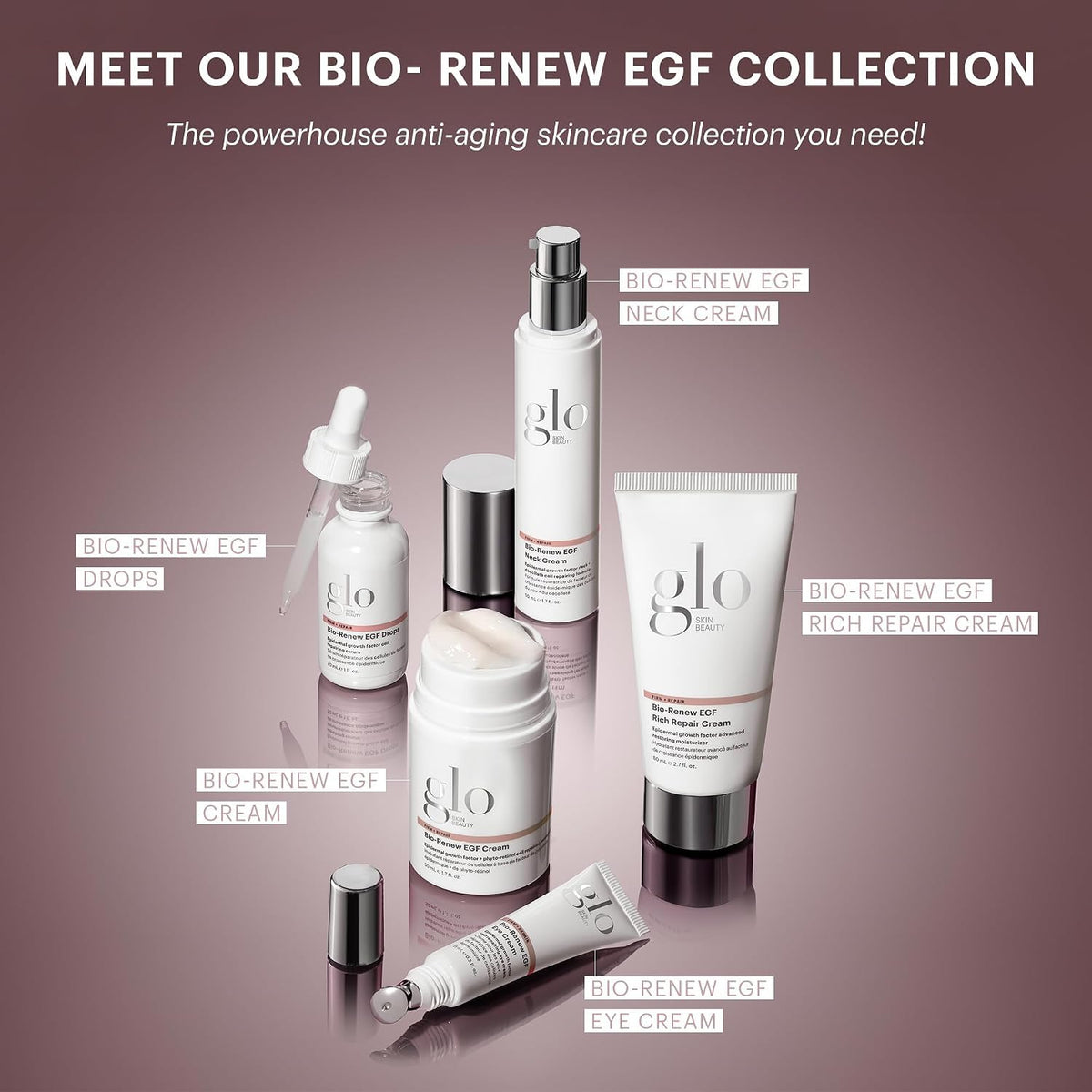 Glo Skin Beauty Bio-Renew EGF Drops Anti-Aging Firming Face Serum