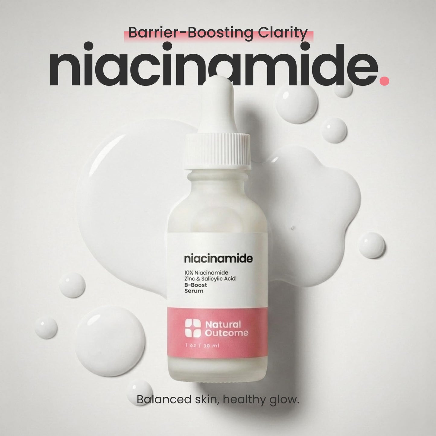 Niacinamide Serum for Face by Natural Outcome Skin Care, B-Boost Niacinamide 10% Plus Zinc 2% Salicylic Acid + Hyaluronic Acid, Acne Treatment + Pore Beauty & Personal Care natural outcome