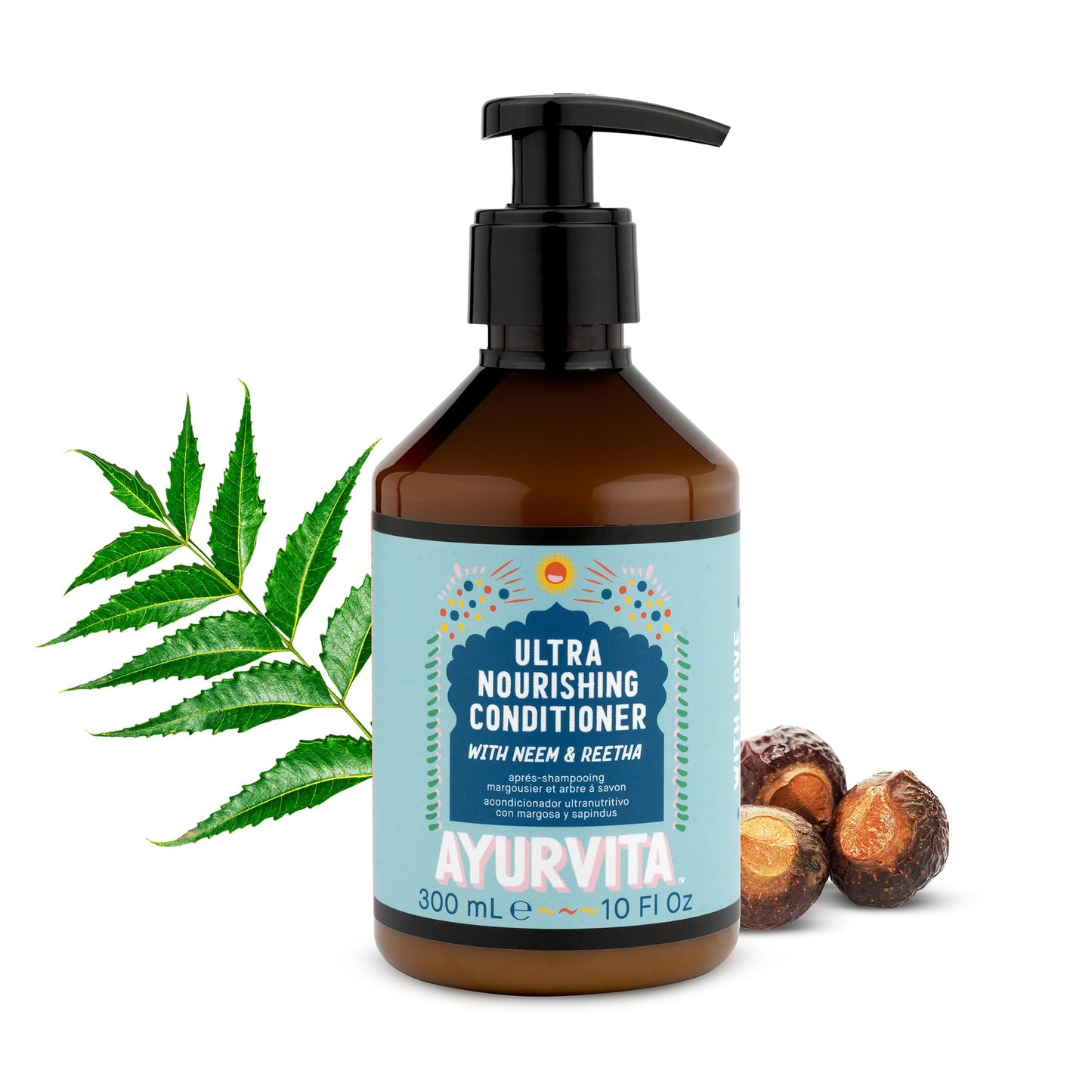 AyurVita Ultra Nourishing Conditioner with Neem & Reetha - Gentle Daily Conditioning for All Hair Types - Nourishes Scalp and Roots - Natural Beauty & Personal Care AyurVita