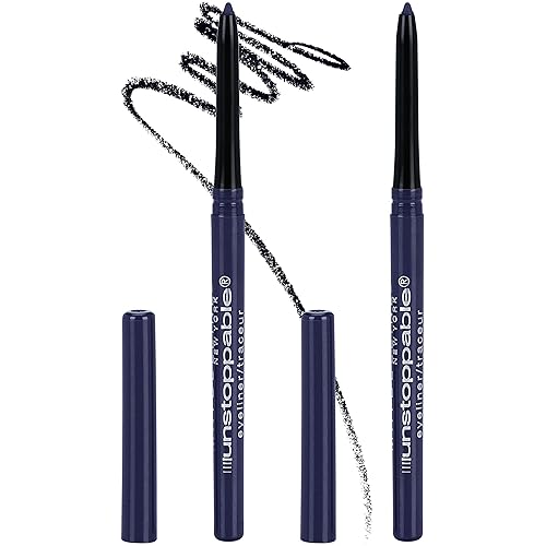 Maybelline Unstoppable Waterproof Mechanical Blue Eyeliner Pencil, Easy to Apply, Smooth Glide, Up to 24 Hour Wear, Sapphire, Pack of 2 Beauty & Personal Care MAYBELLINE