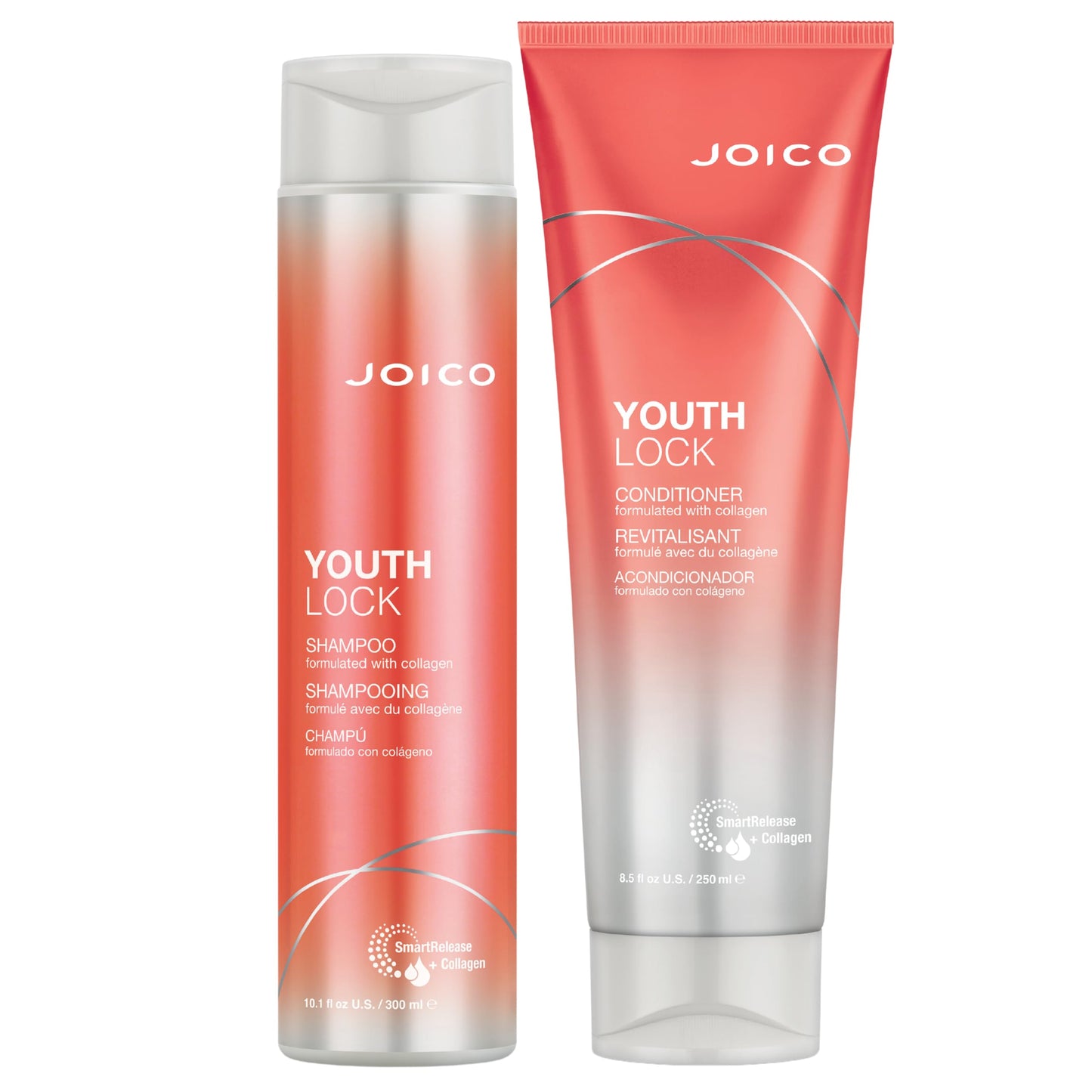 YouthLock Shampoo & Conditioner Set Formulated with Collagen | Youthful Body & Bounce | Reduce Breakage & Frizz | Free of SLS/SLES Sulfates | 10.1 Fl Beauty & Personal Care Joico