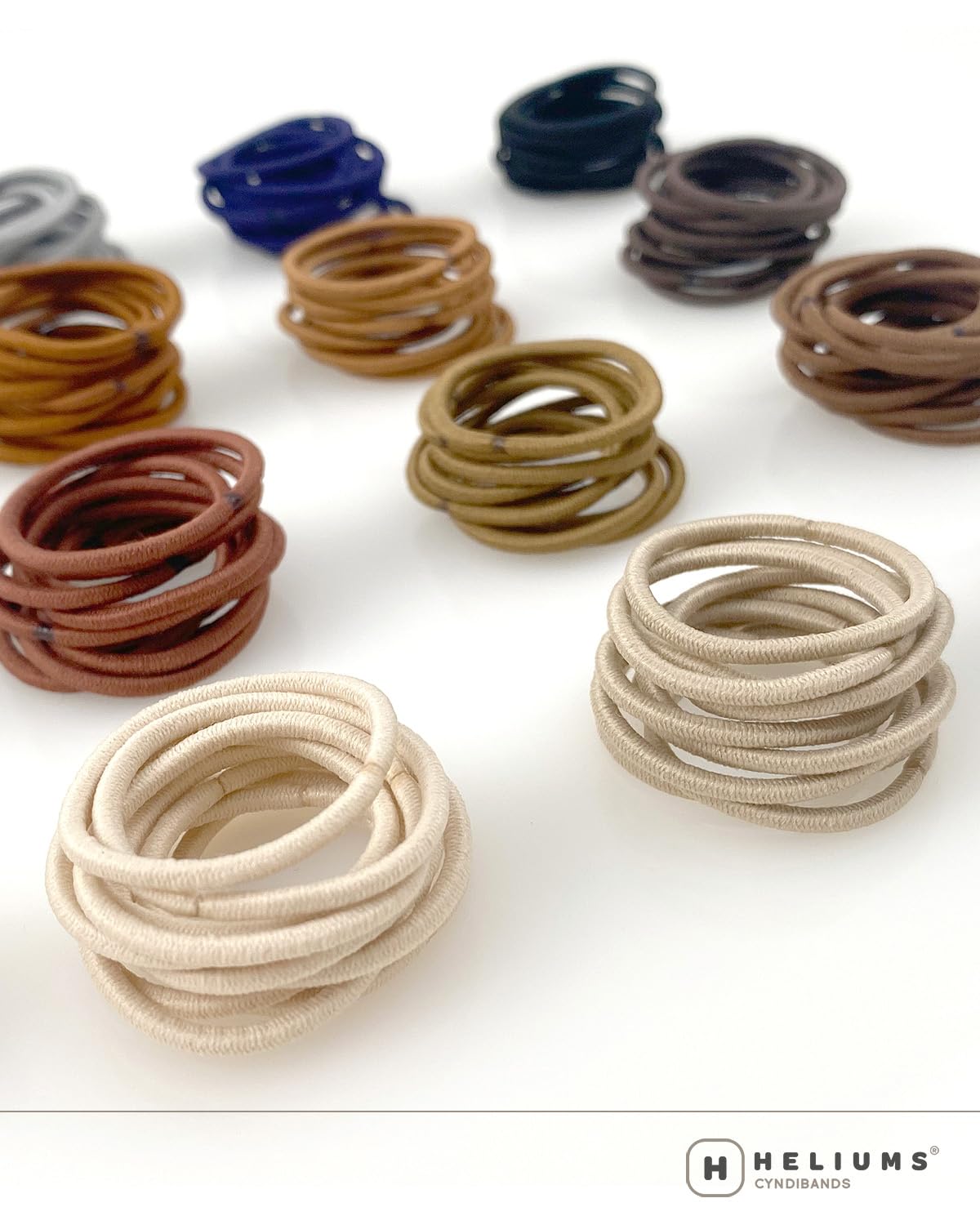 Heliums Small Hair Ties - Ash Blonde - No Damage Mini 1 Inch Reusable 2mm Elastics for Thin Hair and Kids, Neutral Ponytail Holders - 48 Count Beauty and Personal Care Heliums