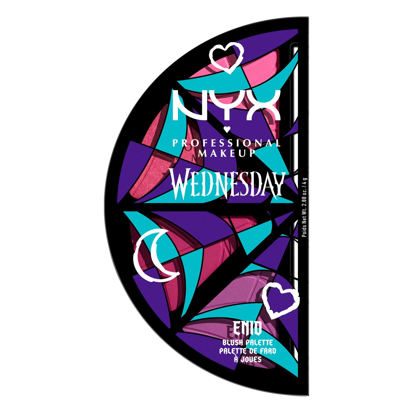 NYX PROFESSIONAL MAKEUP Wednesday Stained Glass Blush Palette, Makeup Palette with 4 Versatile, Intensely Pigmented Blush Shades Beauty & Personal Care NYX PROFESSIONAL MAKEUP