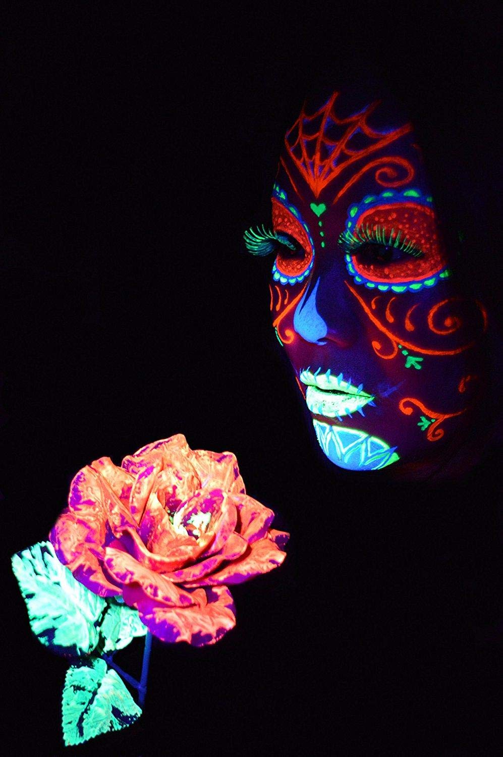 Uv Glow Blacklight Face and Body Paint 0.34oz - Set of 8 Tubes - Neon Fluorescent (All Colours) Beauty & Personal Care UV Glow