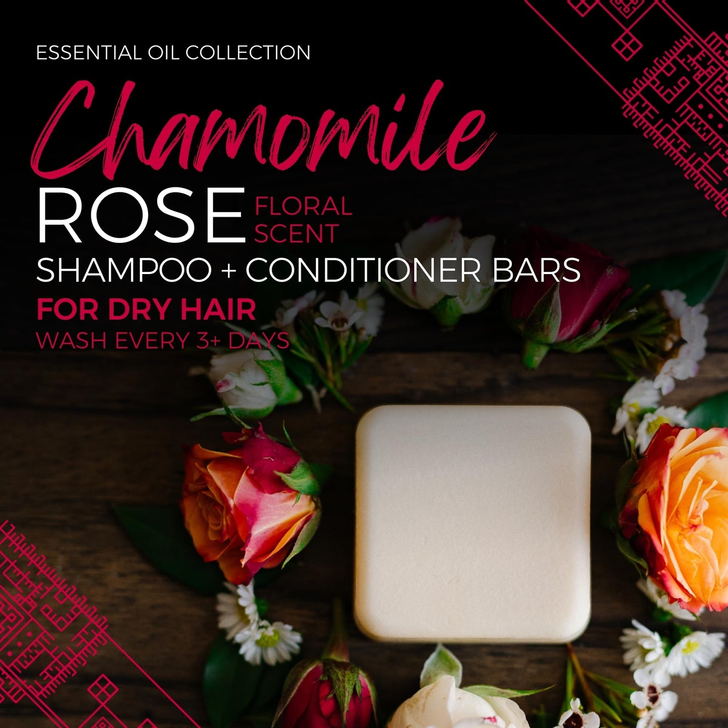 Viori Chamomile Rose Essential Oil Conditioner Bar Made with Rice Water - Handcrafted All Natural Organic Conditioner Beauty & Personal Care Viori