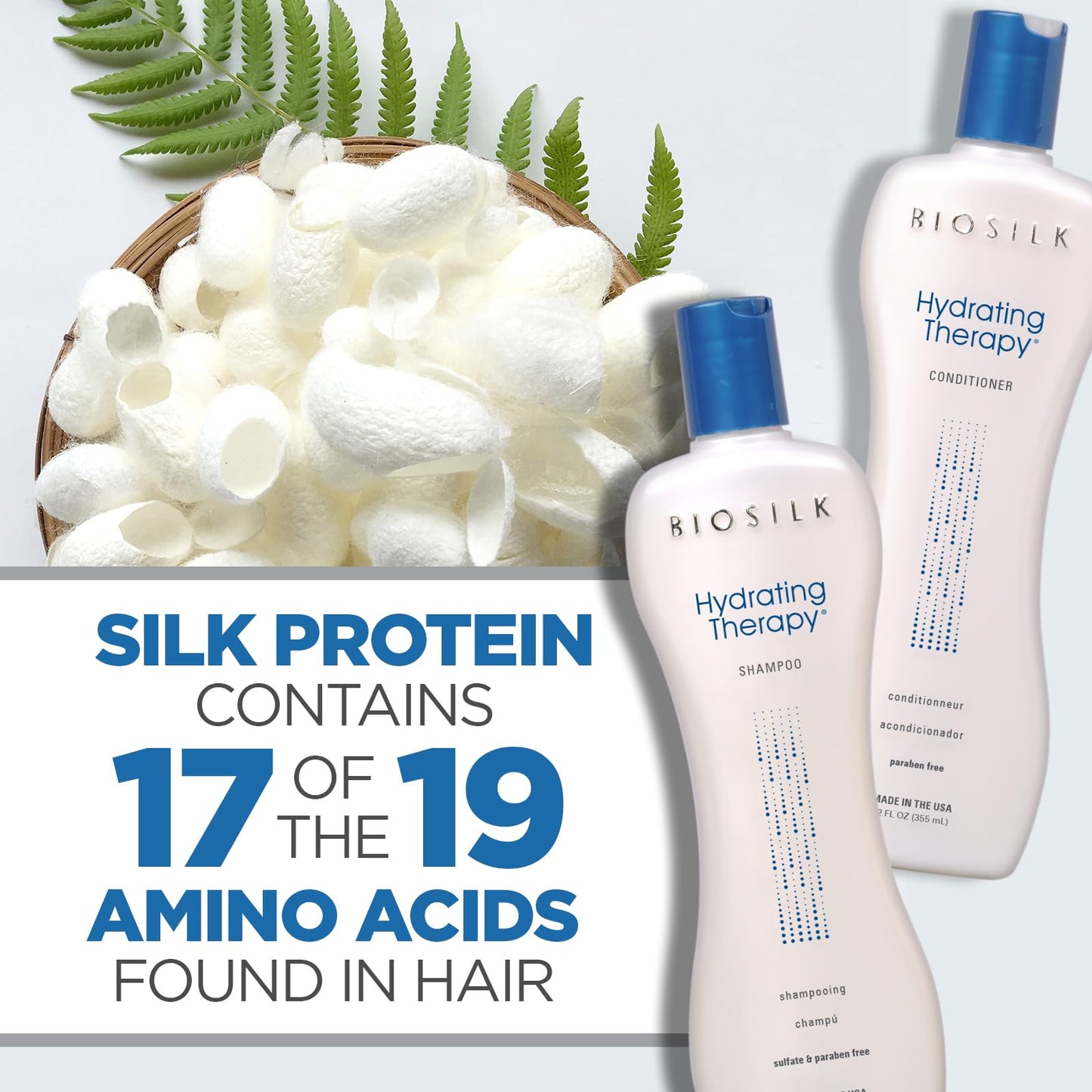 BioSilk Hydrating Therapy Shampoo & Conditioner, Replenishes Hair Moisture & Coarse Hair, Sulfate, Paraben, & Cruelty-Free, 12 Oz (2 Count) Beauty & Personal Care BioSilk