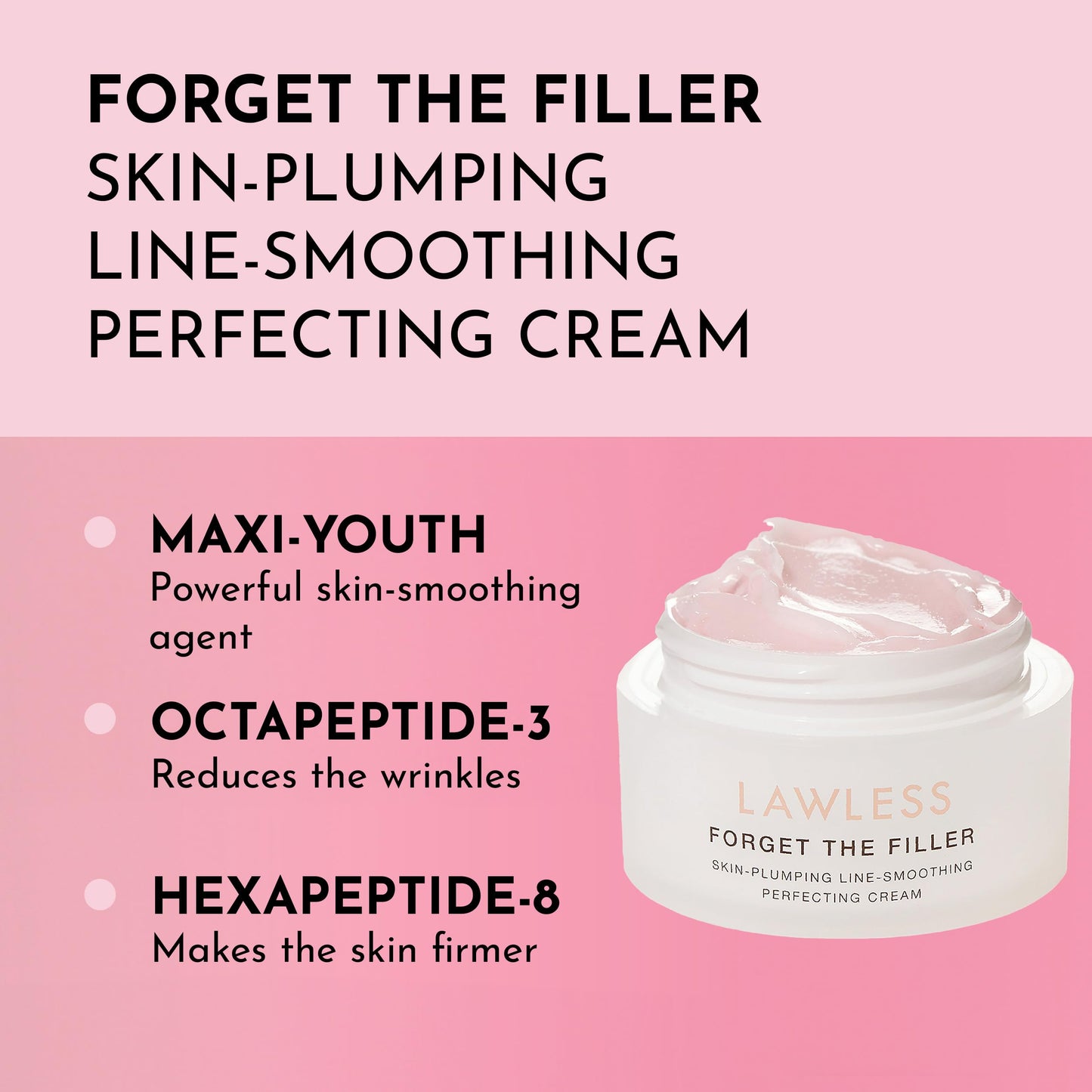 Lawless Forget the Filler Skin-Plumping Line-Smoothing Perfecting Cream - Premium Non-Acne Moisturizer Designed to Prime, Plump, Smooth, and Tighten Beauty & Personal Care LAWLESS