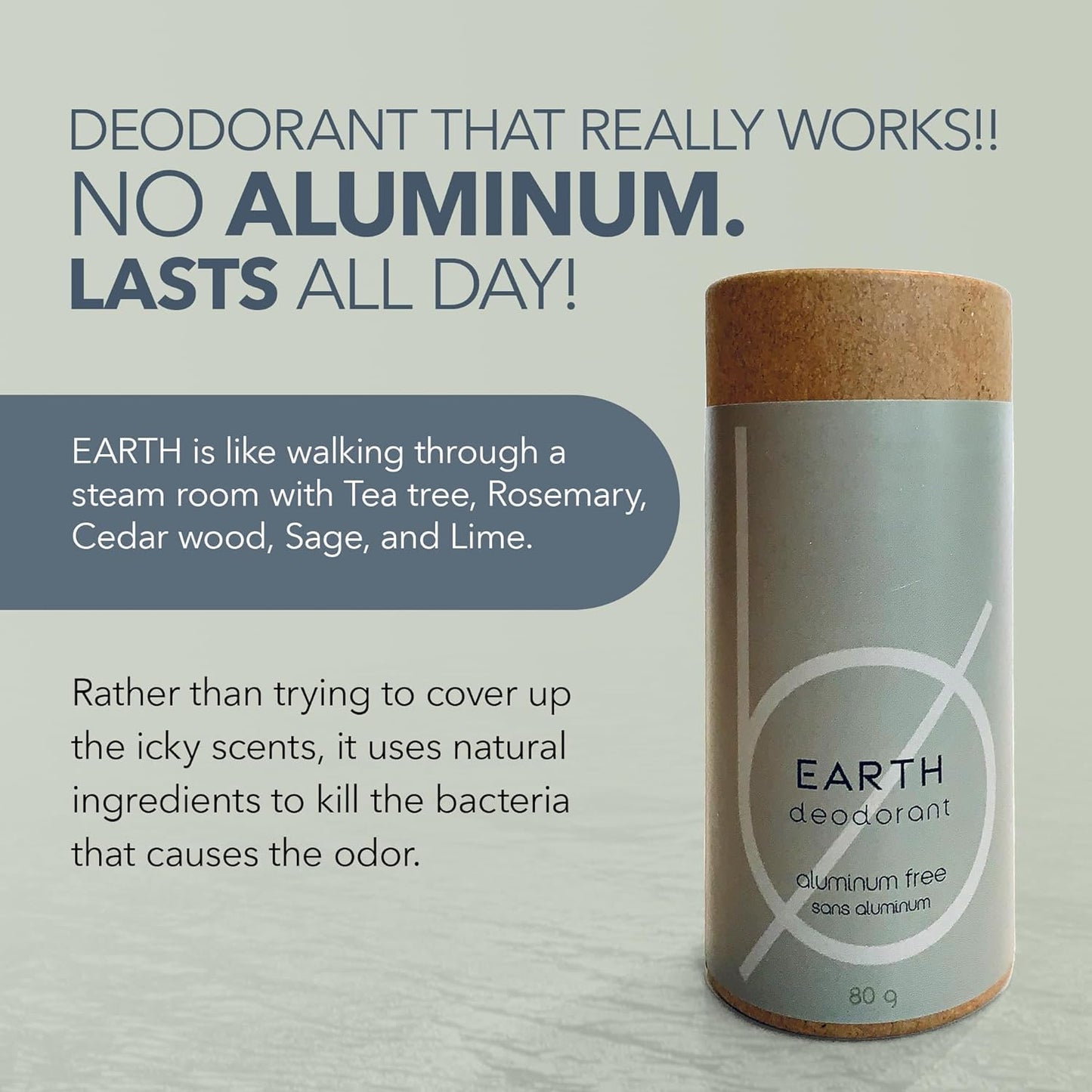 BOTTLE NONE - Earth Strongest Formula Deodorant - Aluminum Free Deodorant with Zinc, Baking Powder, Bentonite Clay and Therapeutic Grade Essential Oil Beauty and Personal Care Bottle None Supply Inc