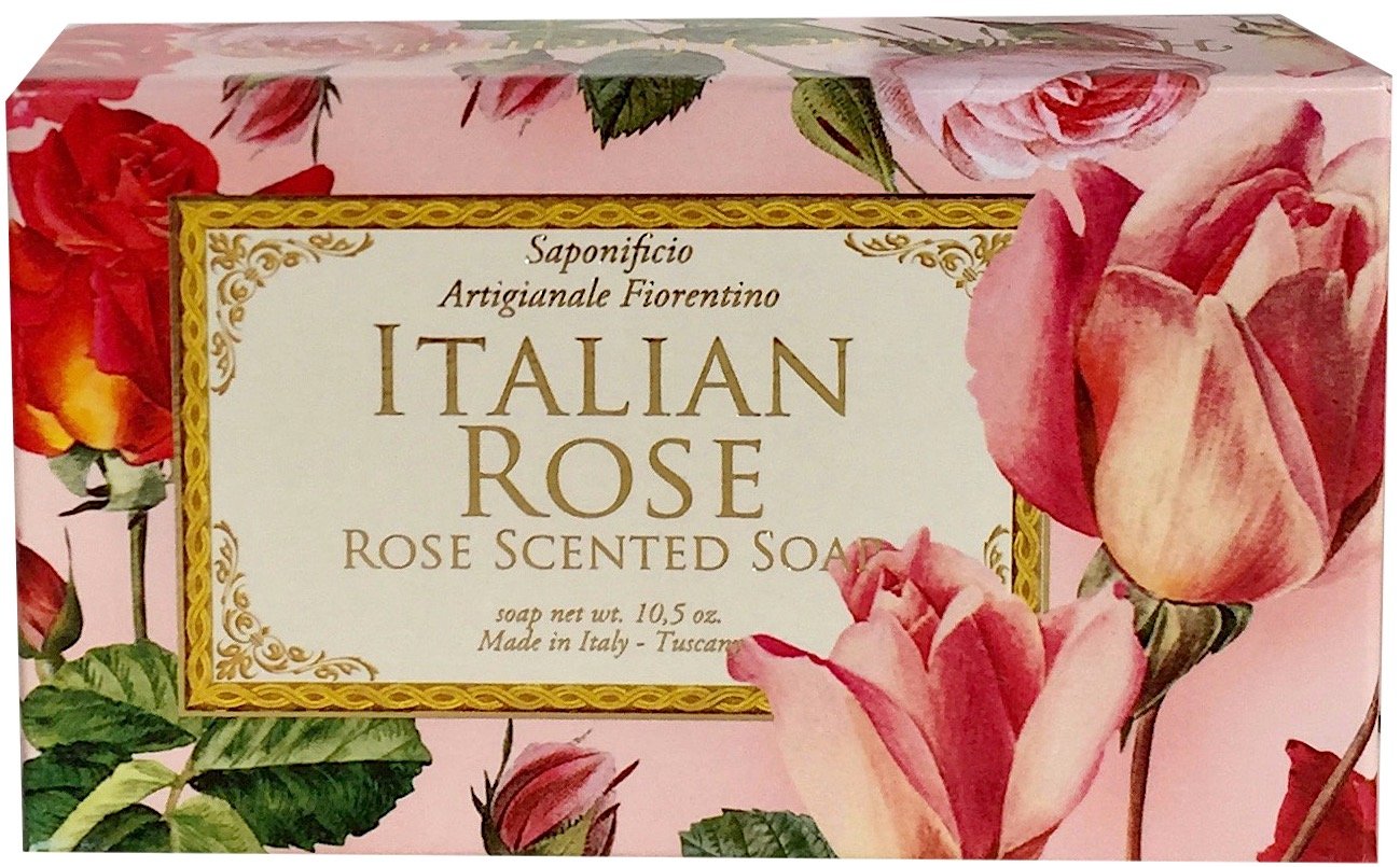 Bar Soap by Saponificio Artigianale Fiorentino- Tuscan Roseto Italian Rosa Rose Scented Soap All Natural Bath Cleanser 10.5 Ounce Beauty & Personal Care Saponificio Artigianale Fiorentino