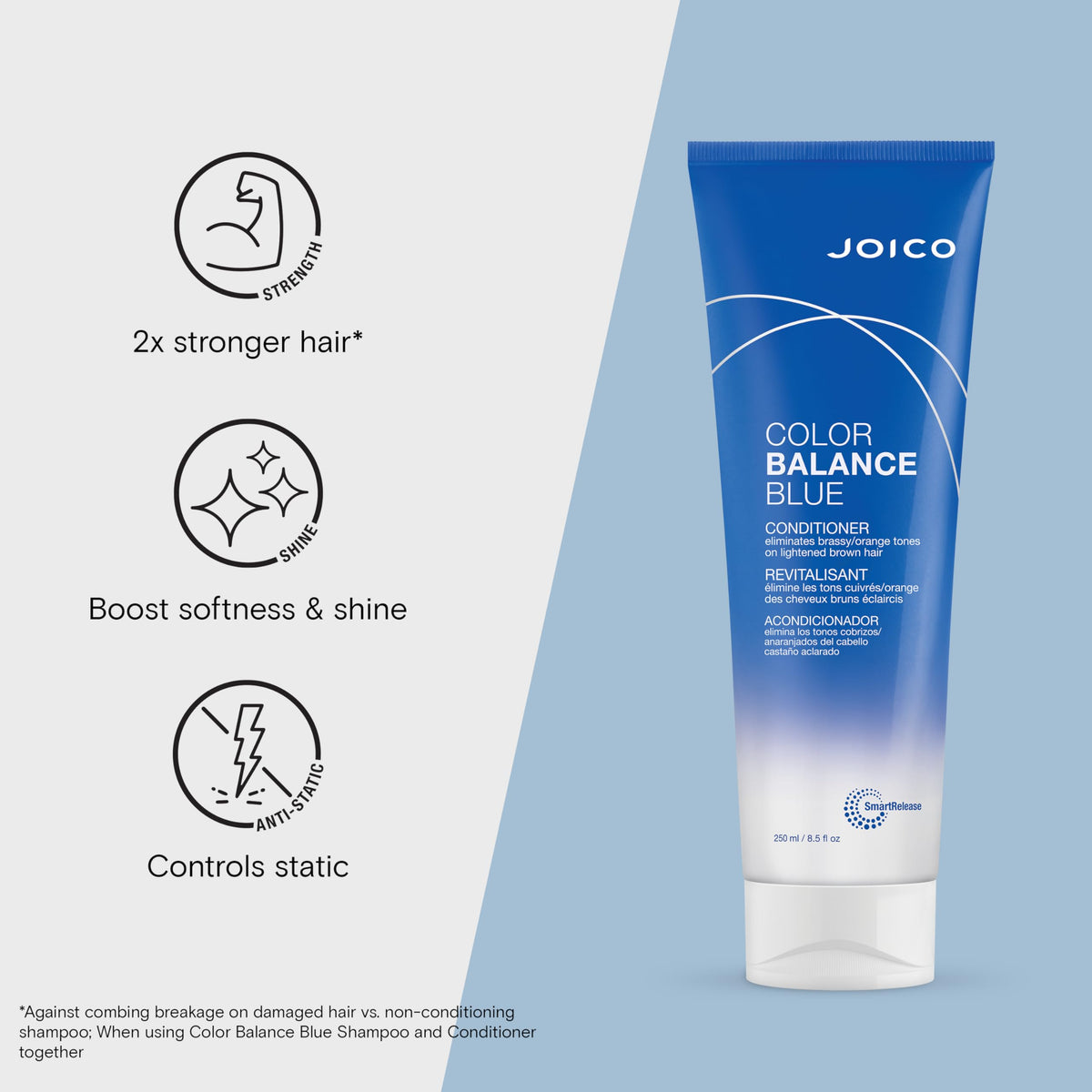 Joico Color Balance Blue Conditioner | For Lightened Brown Hair | Eliminate Brassy Orange Tones | Boost Color Vibrancy & Shine | UV Protection | Beauty & Personal Care Joico