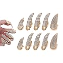 10 Pcs Halloween Costume Fake Finger Claws - Gothic Punk Cosplay Nail Rings - Sparkling Crystals Paved Party Accessories for Girls Women Men - Witch Beauty & Personal Care Bestga