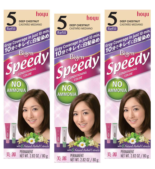 HOYU Bigen Speedy Hair Color Refill, No. 5 Deep Chestnut (Pack Of 6) Beauty & Personal Care Hoyu