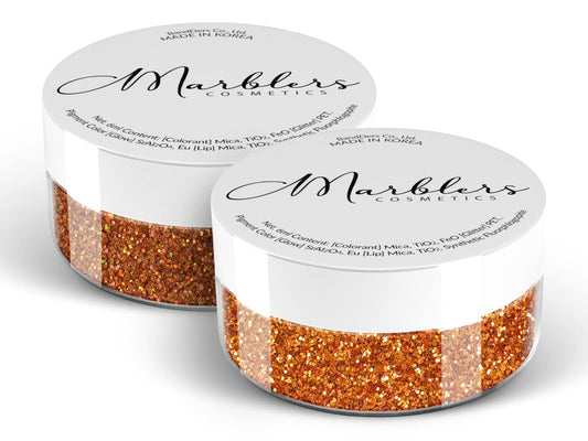 MARBLERS Twinkle Face & Body Glitter Duo [Copper & Holo Burnt Orange] 0.36oz (10g) | Non-Toxic | Cruelty-Free | Eyeshadow, Nail Polish, Nail Art | Beauty & Personal Care MARBLERS