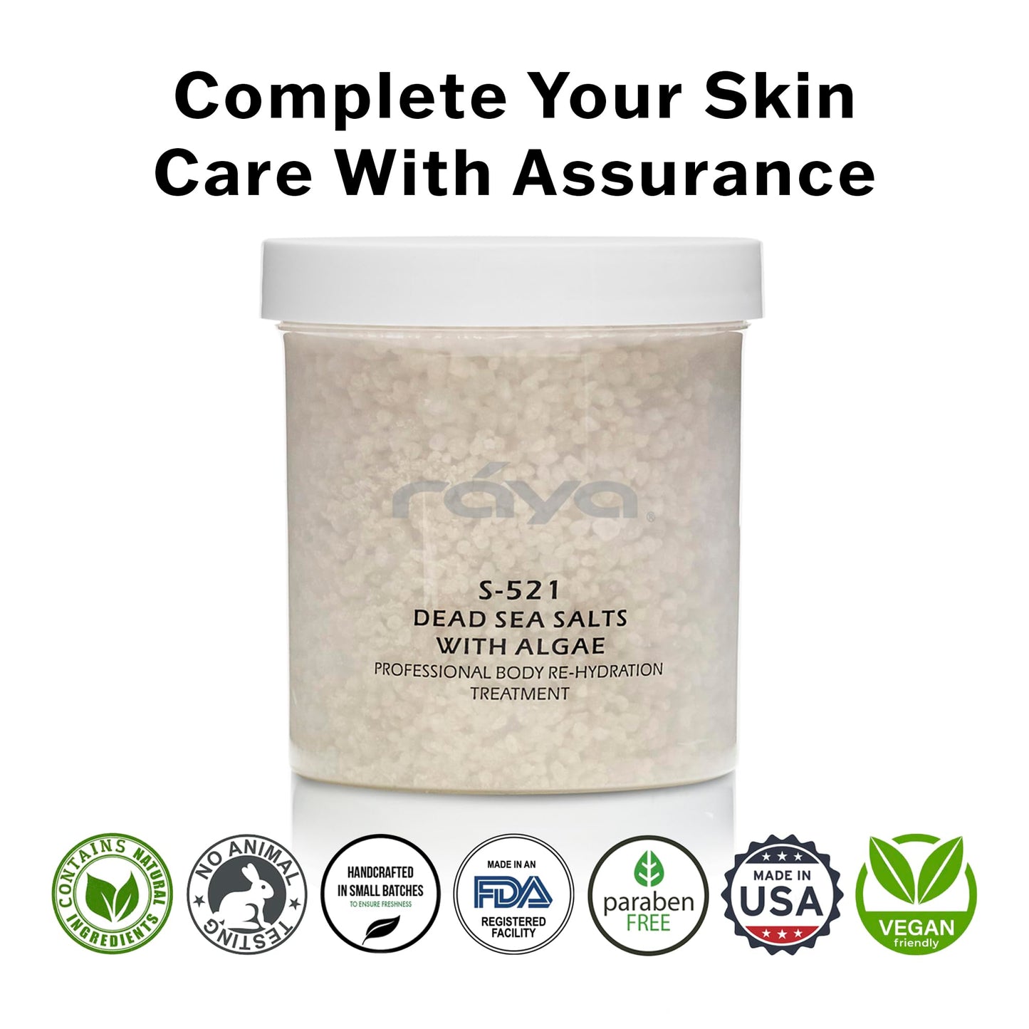 RAYA Dead Sea Salts with Algae (S-521) - Relaxing, Calming, and Hydrating Bath Treatment - Made with Minerals, Seaweed, and Algae Beauty and Personal Care Raya