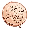 Teaching Assistant Gift for Women Appreciation Compact Makeup Mirror Teacher's Aide Gifts for Coworker Graduation Teacher's Day End of Term Present Beauty & Personal Care Gevody