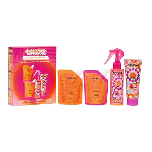 amika nourishment-ality nourishing routine set | gift set for soft hair, TSA travel approved Beauty & Personal Care Amika