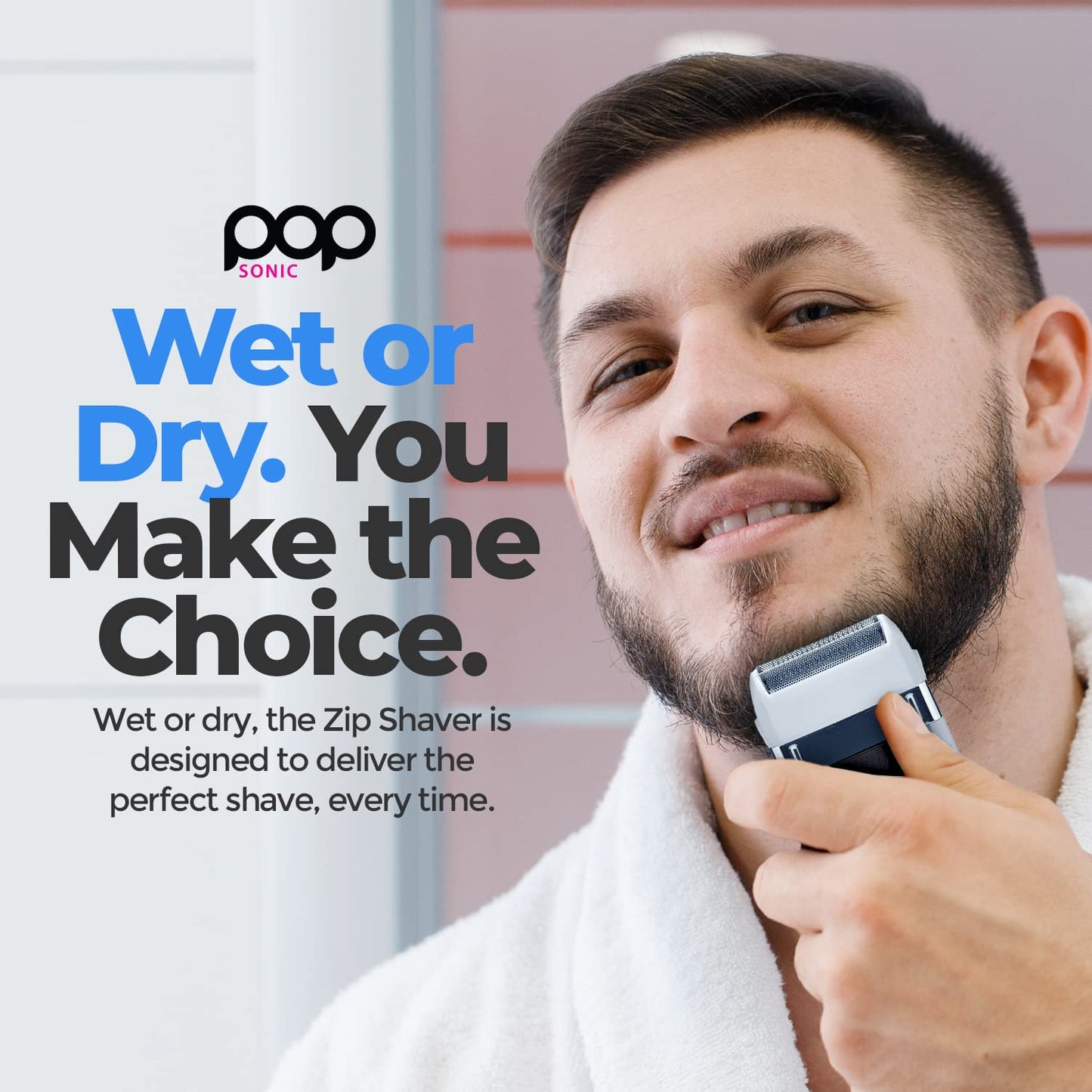 Pop Sonic Zip Compact Shaver for Men (Blue) - Advanced Foil Technology Men's Electric Shavers - Splash Proof Face Shaver - Wet & Dry Electric Balder Beauty and Personal Care Pop Sonic