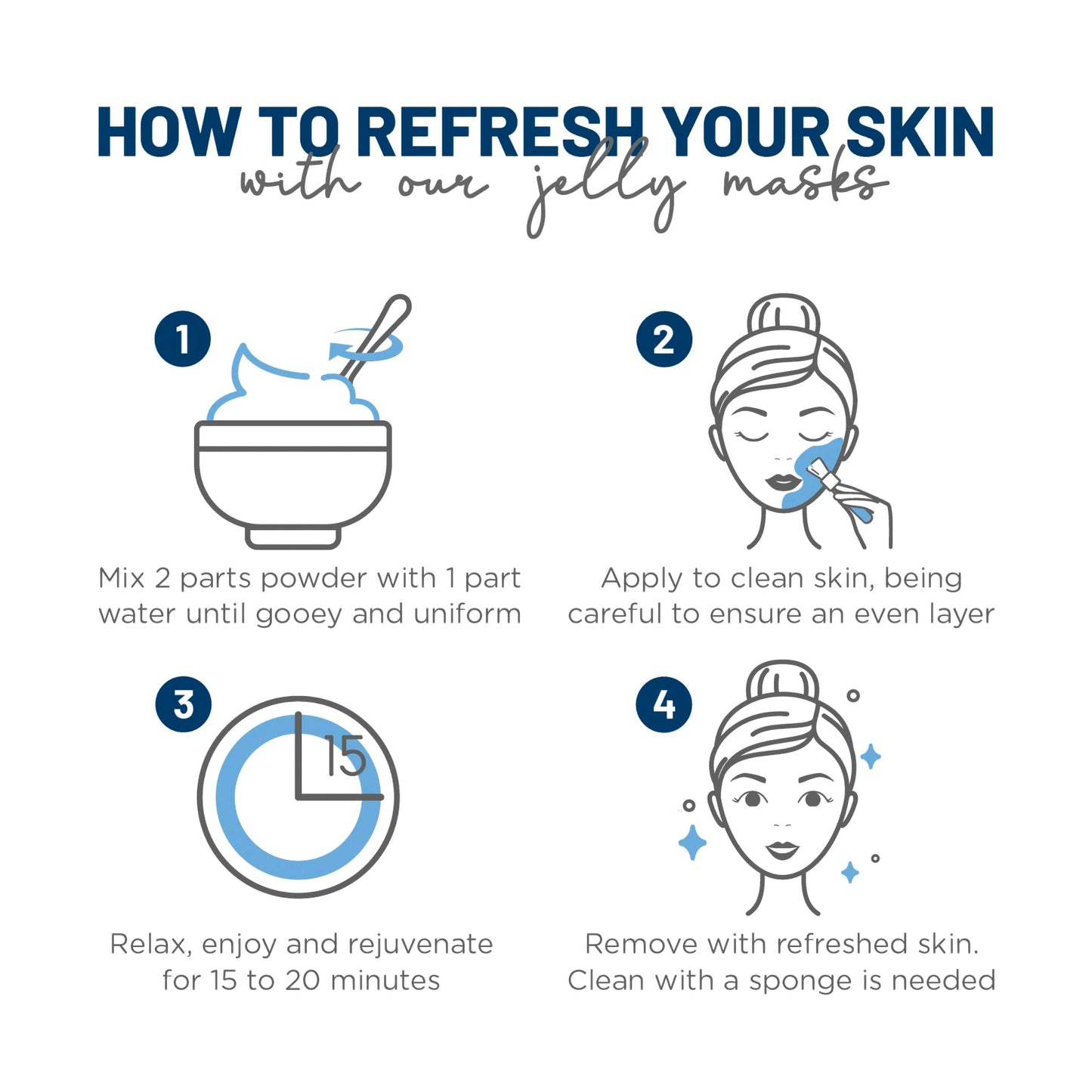 BRÜUN Jelly Mask Jar Blueberry Burst Peel-Off Face Care Rubber Mask - A 23 fl oz Skin Care Moisturizing Gel Mask Jar Spa Set for Men, Women and Adults Beauty & Personal Care BRÜUN