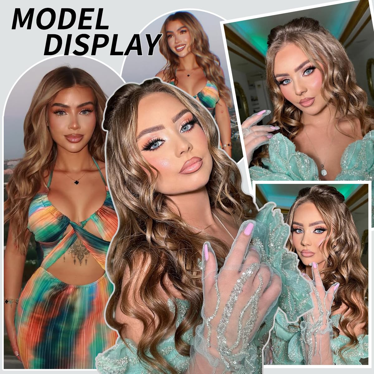 Sheshakewave Synthetic Lace Front Wig 13x6 HD Lace Wig Highlight Brown Mix Blonde Body Wave 100% Futura Premium Wigs For Women 28 Inch Pre Plucked