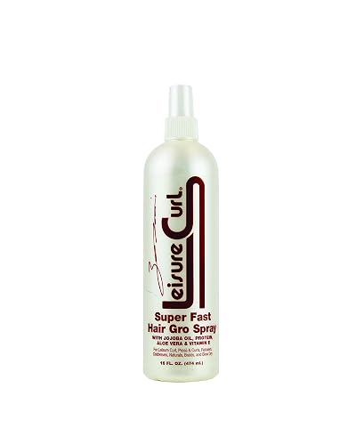 Leisure Curl Super Fast Hair Gro 16 fl oz, Leave-In Spray With Jojoba Oil, Aloe Vera & Vitamin E for Anti-Breakage Natural Healing | Good for All Hair Beauty & Personal Care Leisure Curl