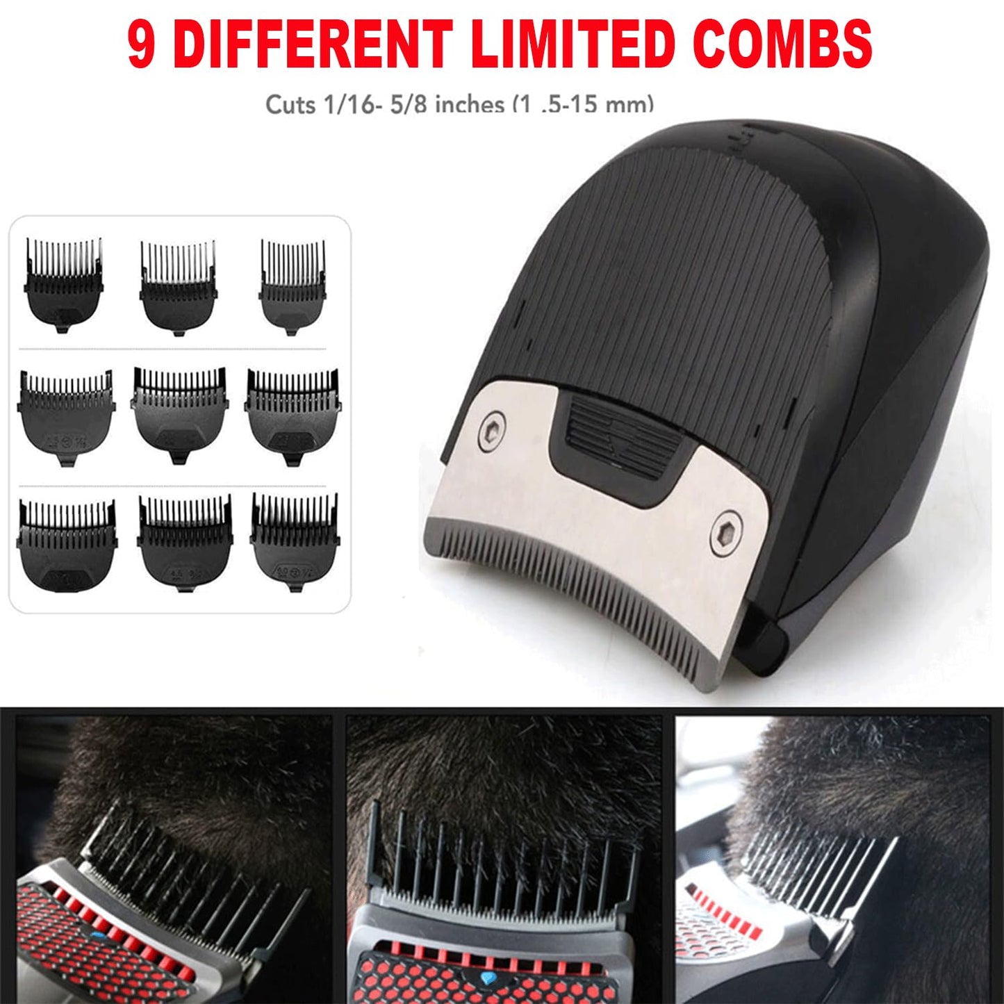 HAASHADA Shortcut Hair Clippers Self-Haircut Kit for Men, Shortcut Self Grooming Haircut Kit with 9 Limited Combs, USB Rechargeable Cordless Electric Beauty and Personal Care HAASHADA