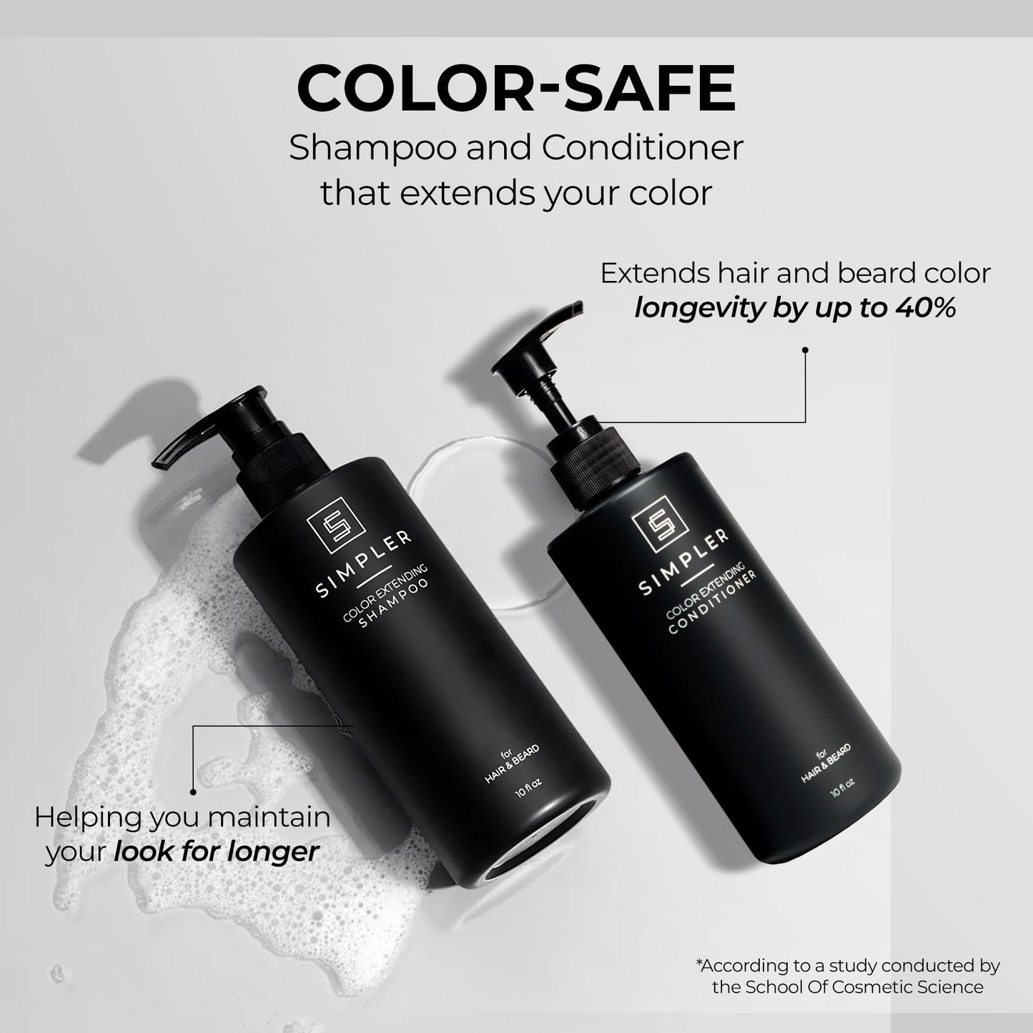 Simpler Color Protecting Shampoo And Conditioner for Men (Sweet Agave Scented) - Dye & Sulfate Free Shampoo for Color Treated Hair & Beard - Hair Beauty & Personal Care SIMPLER HAIR COLOR