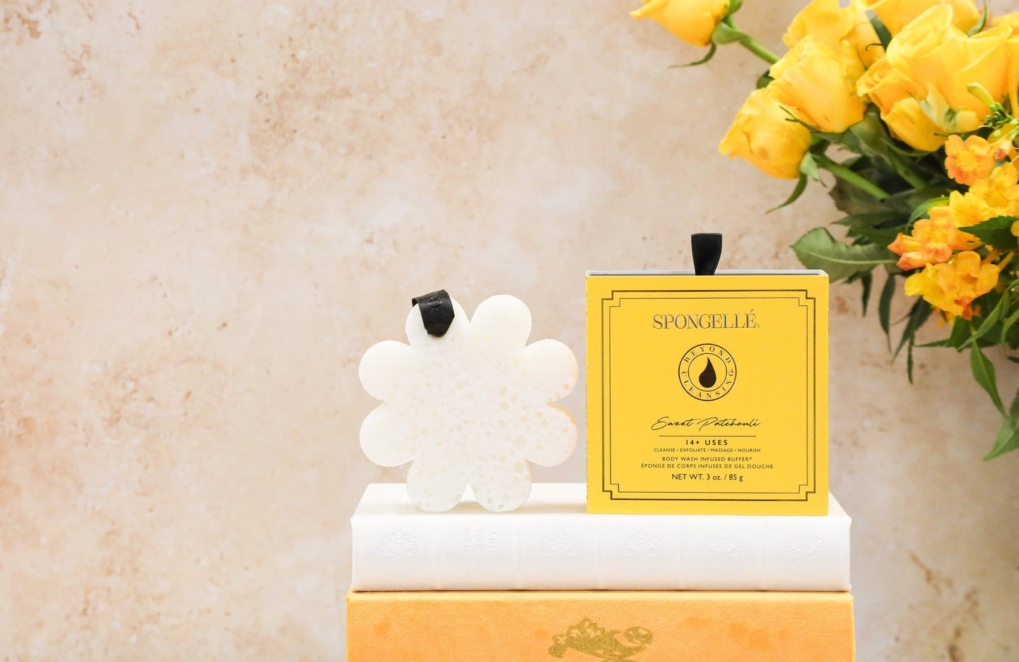 Spongellé Sweet Patchouli Wild Flower Bath Sponge with Box for Mothers Day Gift - Built-in Body Wash & Body Scrubber, Shower Loofah Sponge for Women Beauty and Personal Care SPONGELLÉ