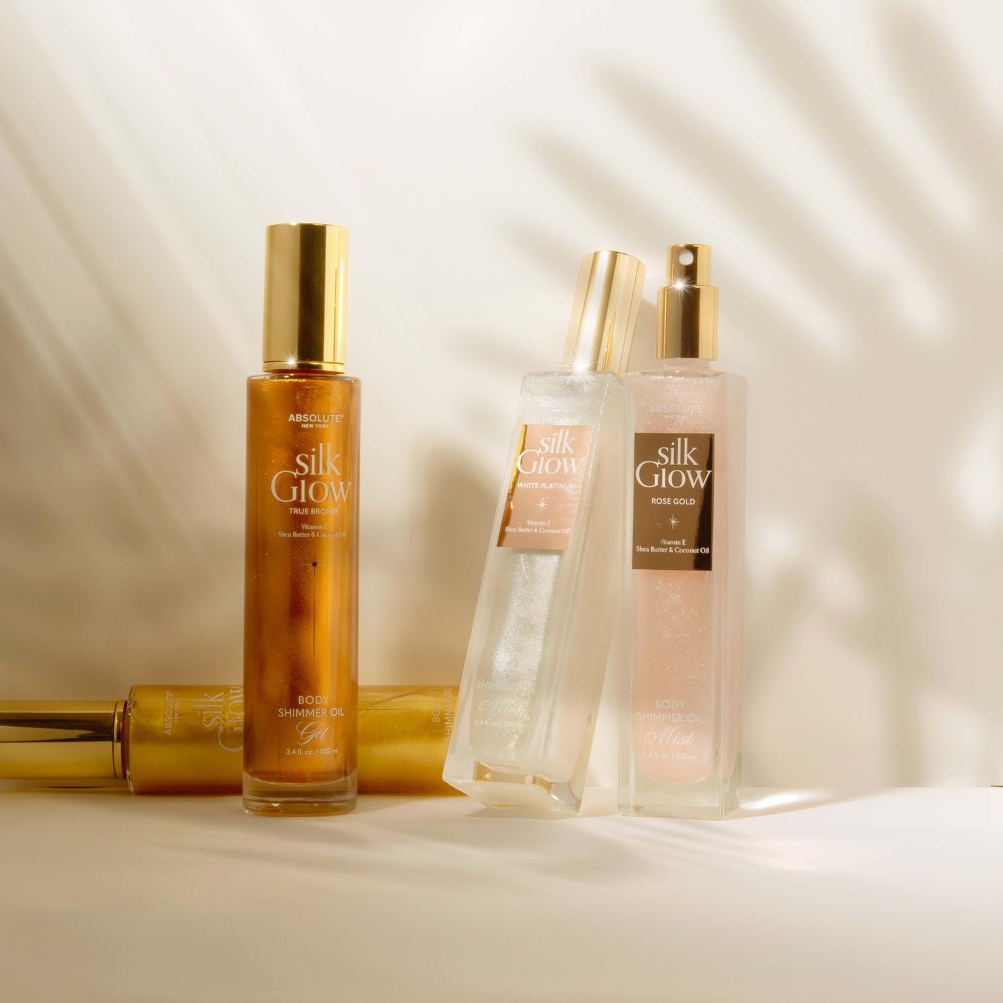 Absolute New York - Silk Glow Shimmer Mist Glow, Radiant, Shimmer Body & Face & Hair, Shea Butter, Coconut Oil, Vitamin E (SBGS03 Champagne Gold Mist Beauty & Personal Care Absolute New York