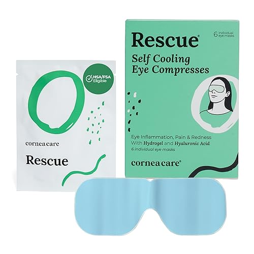 CorneaCare Rescue: Hydrogel Self Cooling Compress | Cold Eye Masks for Puffy Eyes | Self Cooling Eye Compress for Fast Relief | Travel Ready | 6 Count Beauty & Personal Care CorneaCare