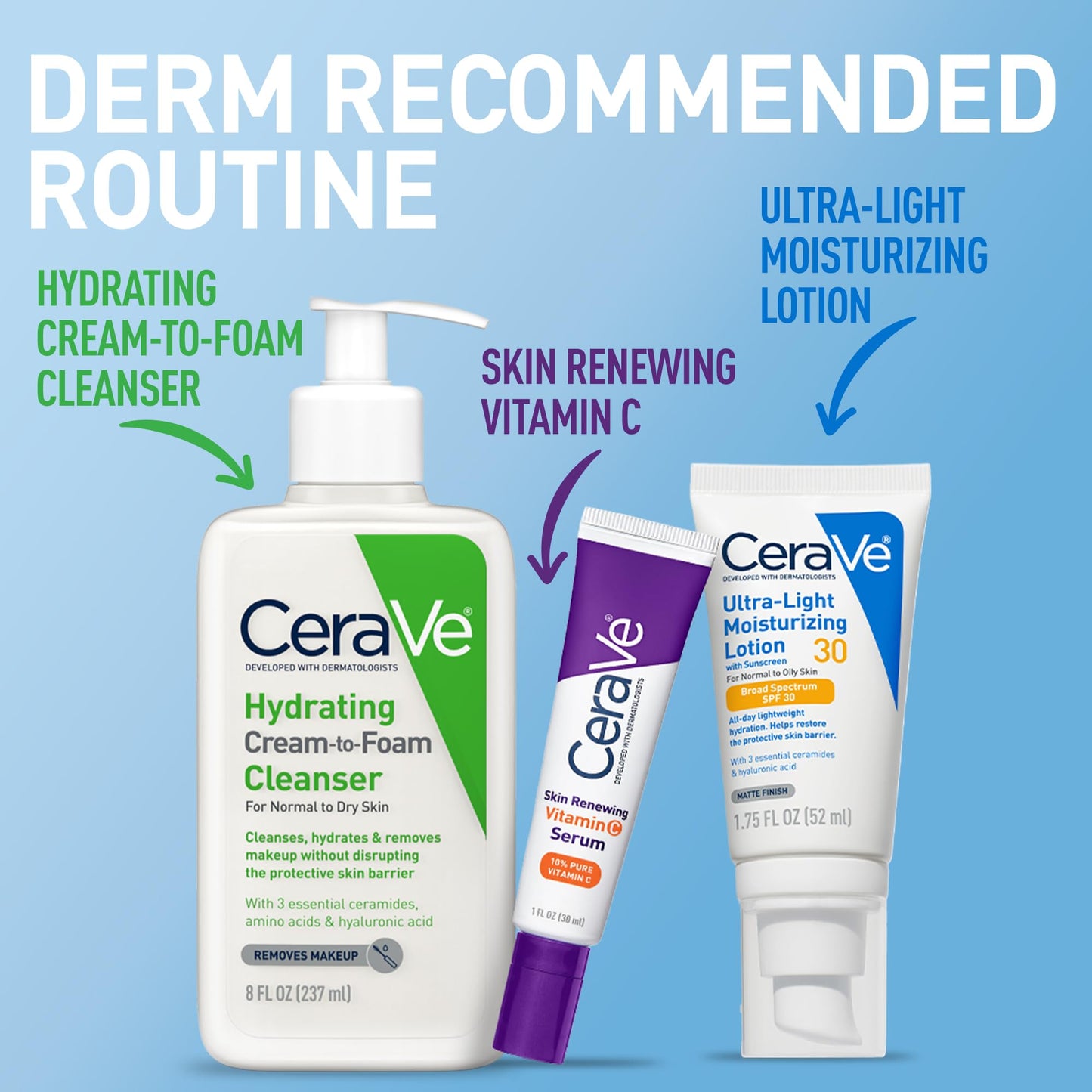CeraVe Ultra-Light Moisturizing Lotion SPF 30, Oil-Free Daily Face Moisturizer with Hyaluronic Acid & Ceramides, Broad Spectrum, 1.7 oz Beauty & Personal Care CeraVe