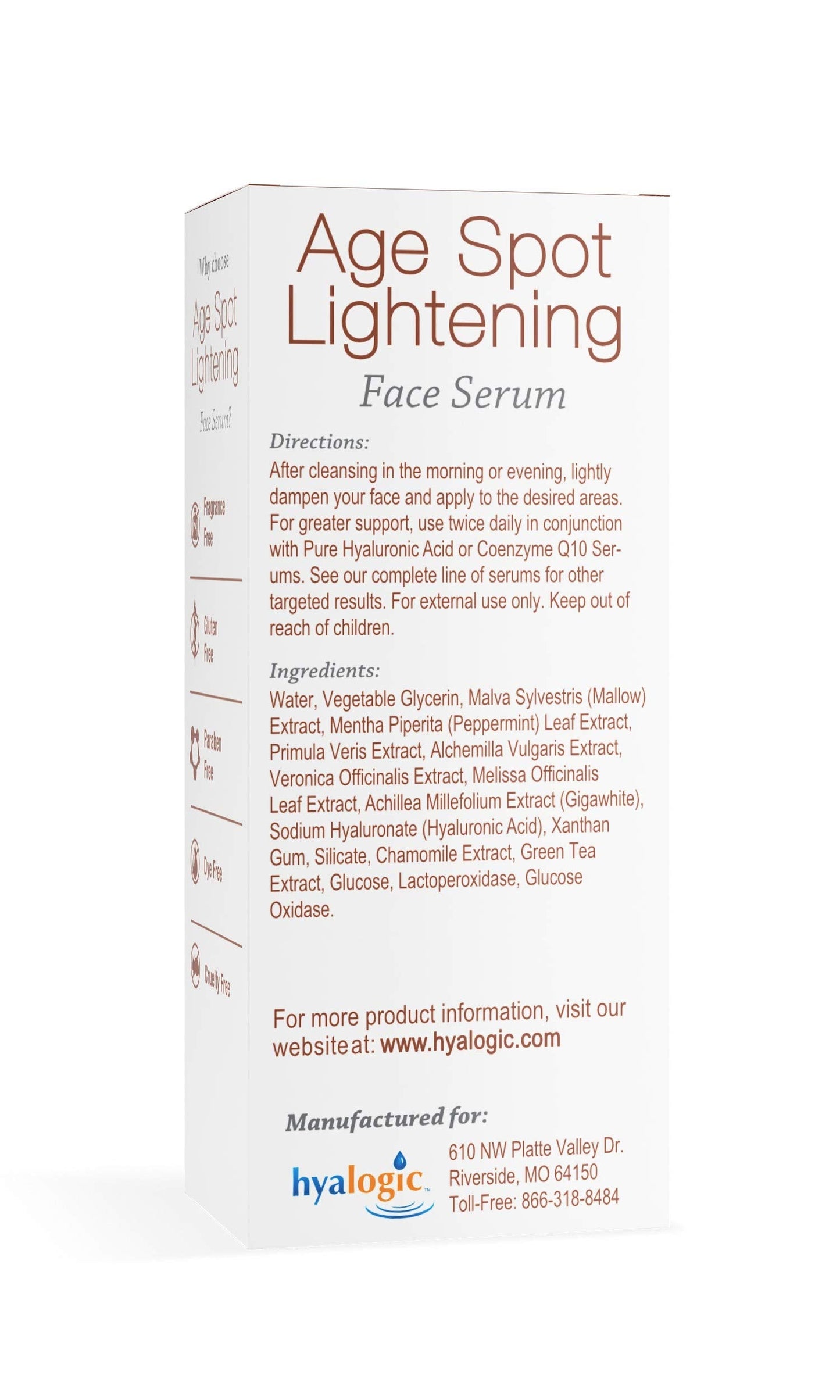 Age Spot Face Serum - Dark Spot Corrector Enriched w/Hyaluronic Acid & Gigawhite - Episilk Brightening Serum to Lighten & Tone Age Spots & Wrinkles Beauty & Personal Care Hyalogic