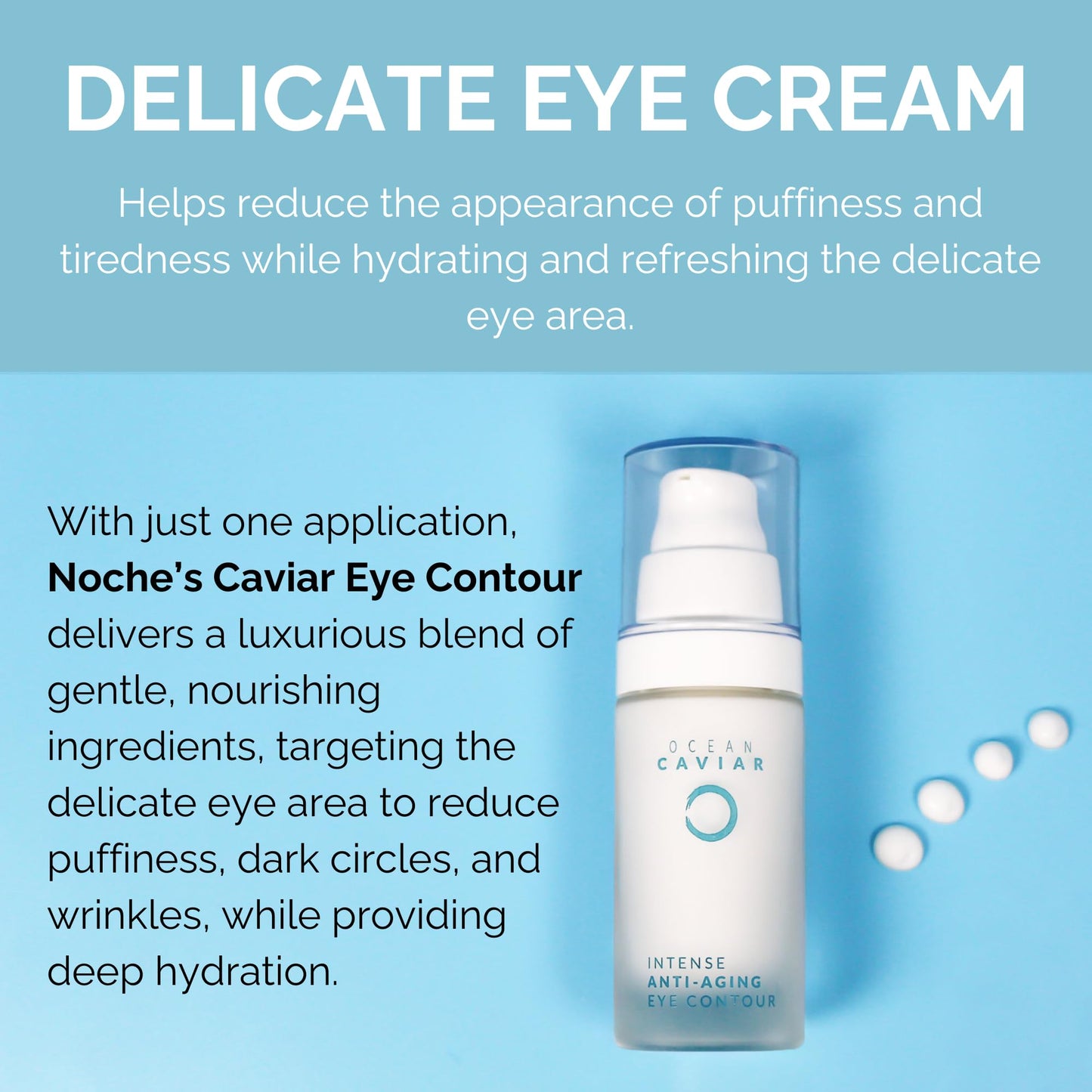 Noche Y Dia Caviar Eye Contour for Mature Skin - Made in Spain - Anti Aging Cream with Hyaluronic Acid - Targets Wrinkles, Bags, Puffiness, Circles Beauty & Personal Care Noche Y Dia