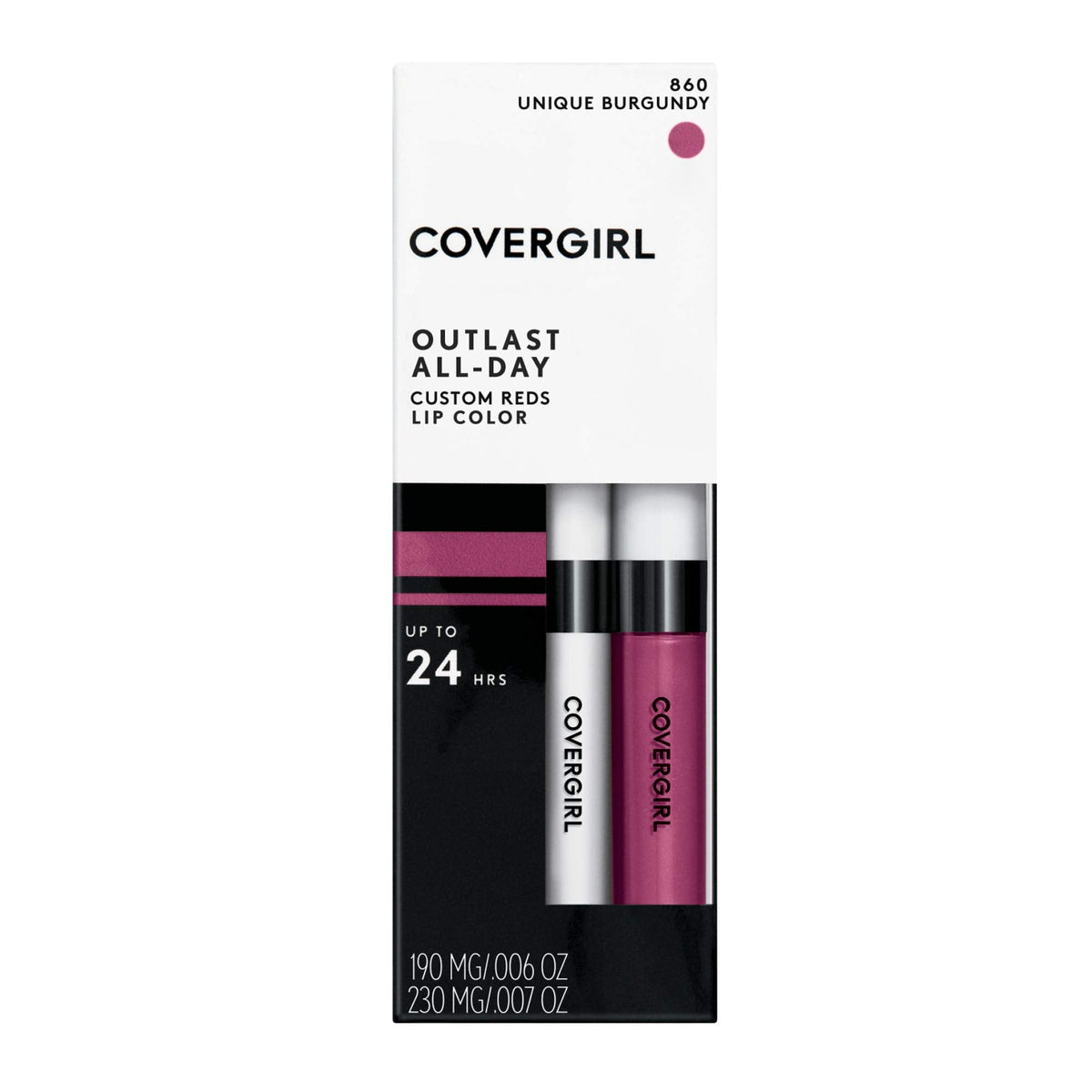 COVERGIRL Outlast All-Day Lip Color Custom Reds, Unique Burgundy , 2 Piece Set Beauty & Personal Care COVERGIRL
