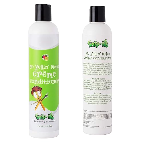 Snip-its No Yellin’ Melon Natural Kids Conditioner 10oz | Nourish and Restore Swimmers Hair - Kids Detangler for Smooth Hair Smells Great - Natural Beauty & Personal Care Snip-its
