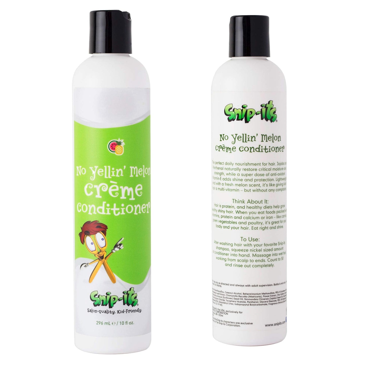Snip-its No Yellin’ Melon Natural Kids Conditioner 10oz | Nourish and Restore Swimmers Hair - Kids Detangler for Smooth Hair Smells Great - Natural Beauty & Personal Care Snip-its