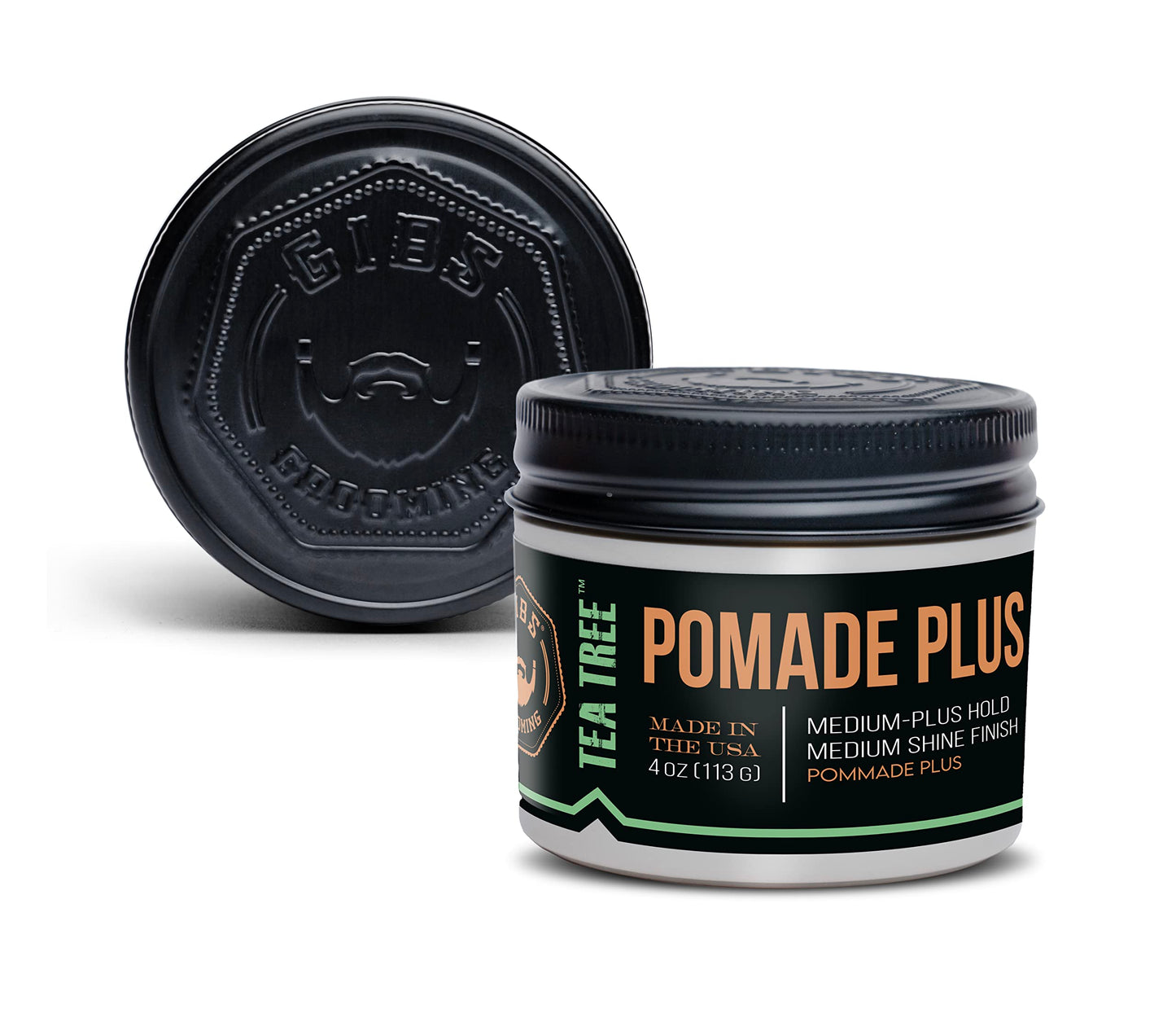 GIBS Tea Tree Pomade Plus, Medium-Plus Hold with Medium to High Shine, Clean ingredients and Made in USA, 4 oz Beauty & Personal Care GIBS