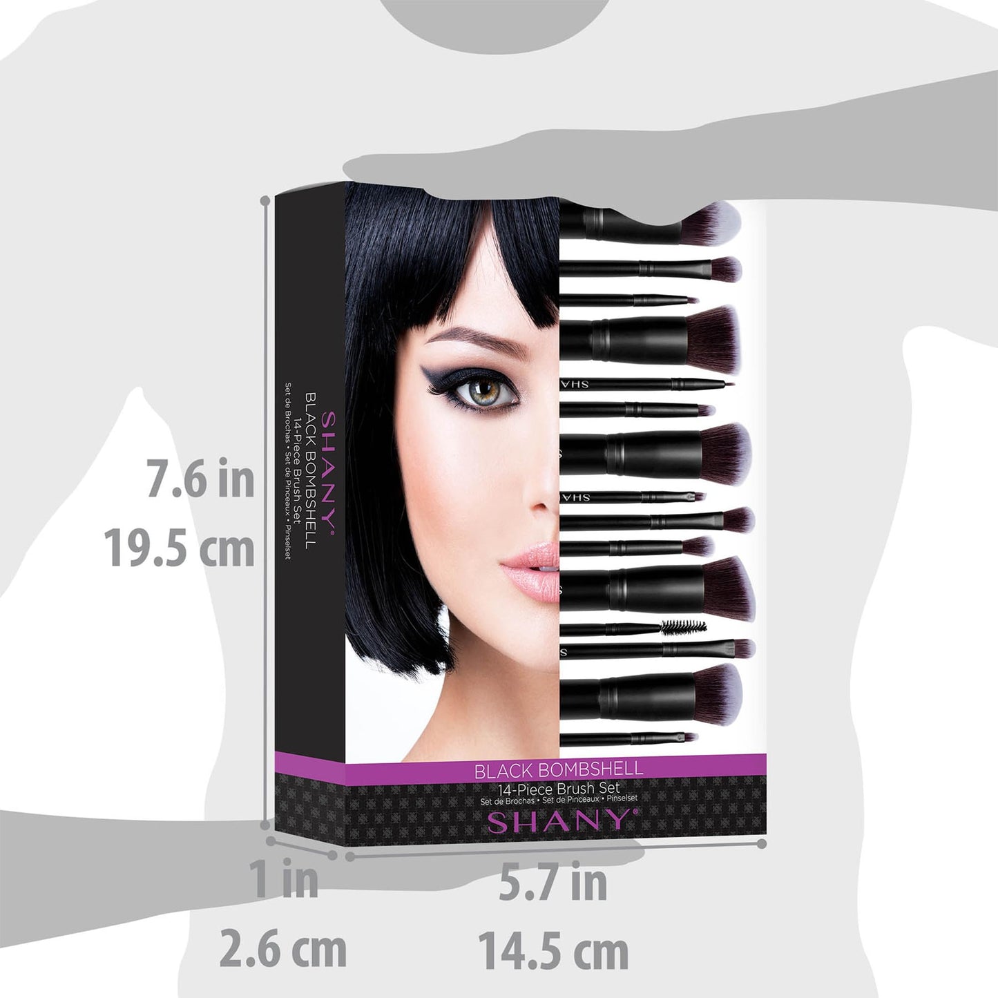 SHANY Makeup Brushes - Black Bombshell - 14-Piece Brush Set - Foundation Powder Concealers Eye Shadows Makeup brushes - Complete Kabuki Makeup Brush Beauty & Personal Care SHANY