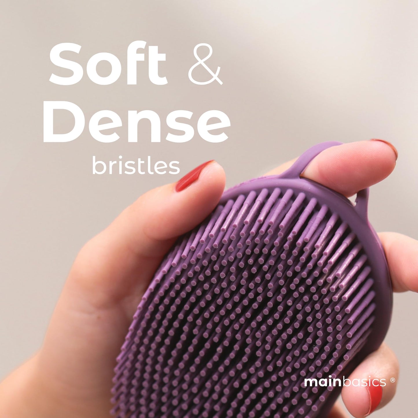 MainBasics Silicone Body Scrubber Dual-Sided Shower Loofah and Scalp Scrubber (Purple, Scalp) Beauty & Personal Care MainBasics