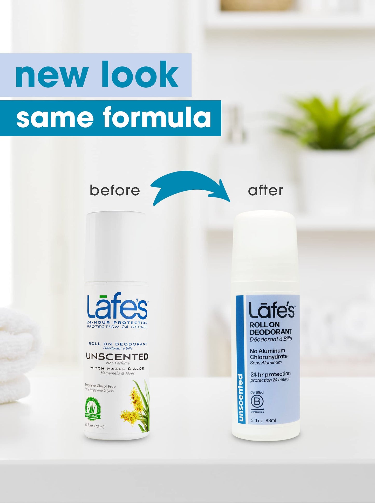 Lafe's Natural Deodorant - 3oz Roll-On Aluminum Free Natural Deodorant for Men & Women - Paraben Free & Baking Soda Free with 24-Hour Protection Beauty and Personal Care Lafe's