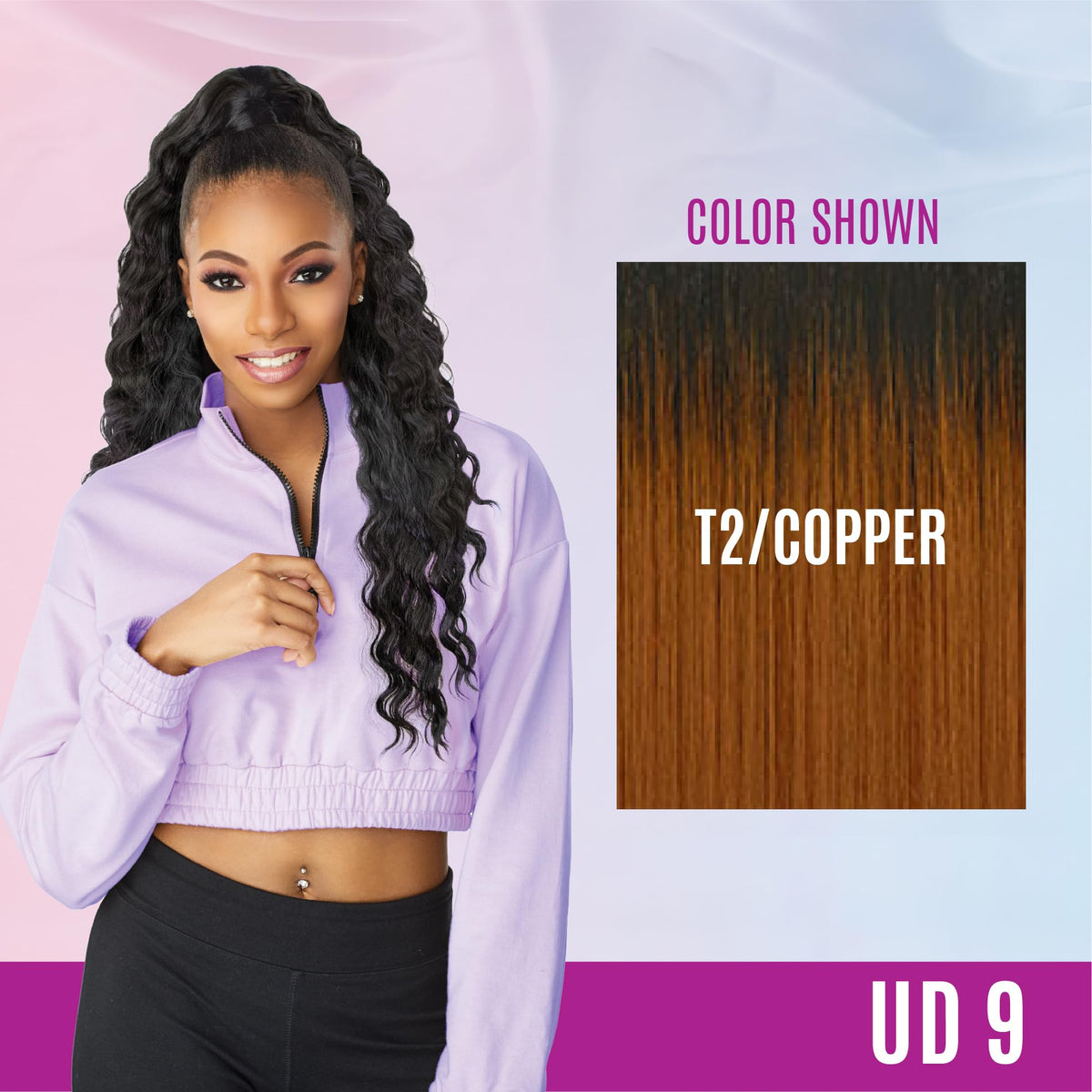 Sensationnel Instant Updown Halfwig Pony-lud 9, T2/COPPER