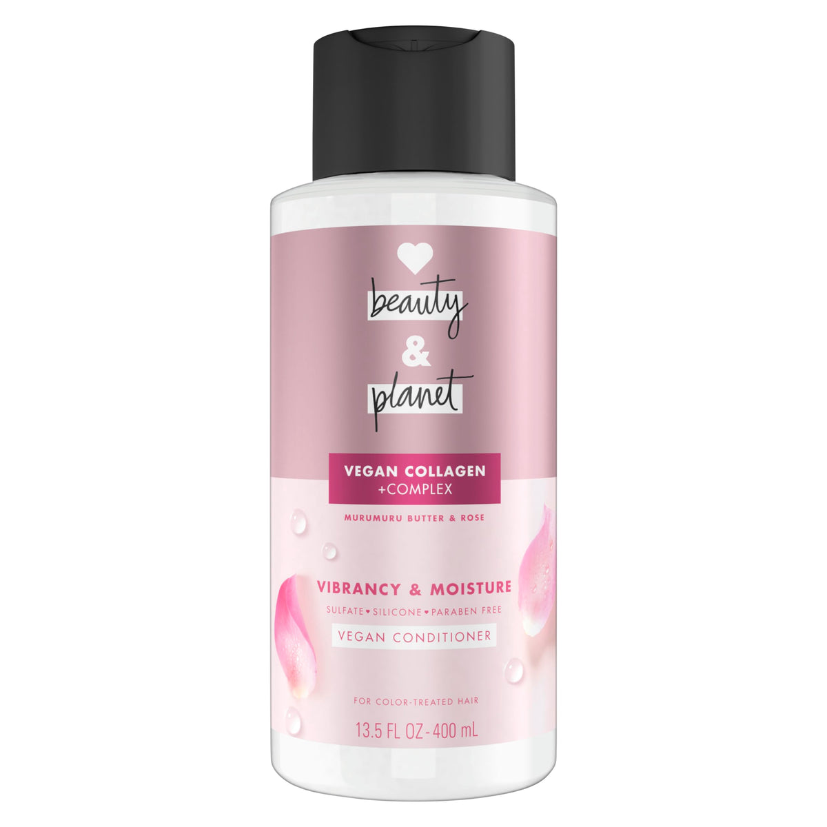 Love Beauty and Planet Vegan Collagen Moisture Conditioner Murumuru Butter & Rose, for Color-Treated Hair Vibrancy,with a