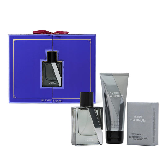 Victoria's Secret Platinum 3 Piece Luxe Fragrance Gift Set: 1.7 oz. Cologne, Travel Lotion, & Body Bar Beauty & Personal Care Victoria's Secret