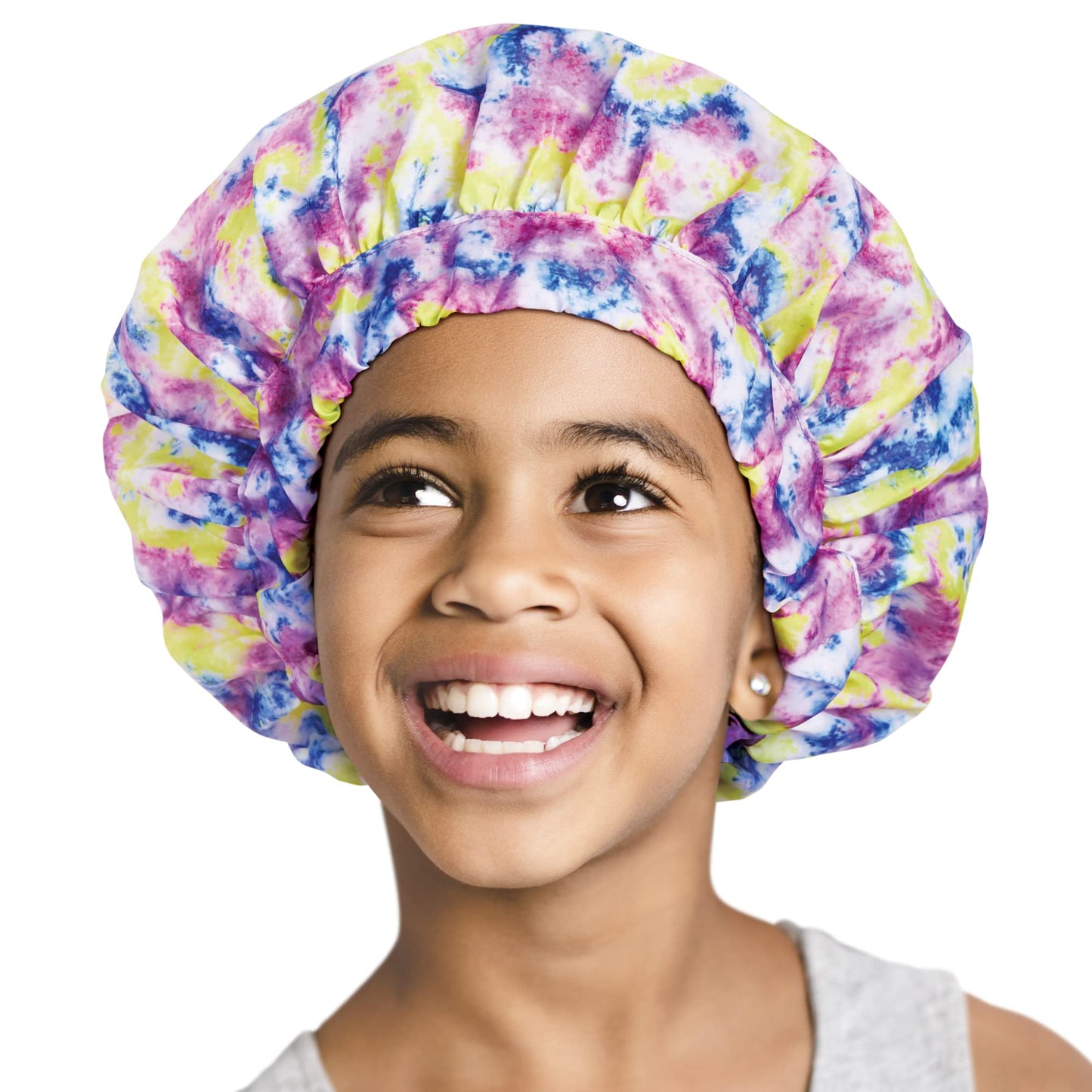 Red by Kiss Kids Shower Cap Reusable Waterproof Washable Hair Caps for Kids Shower Caps for Boys and Girls (Tie-Dye) Beauty and Personal Care Red by Kiss