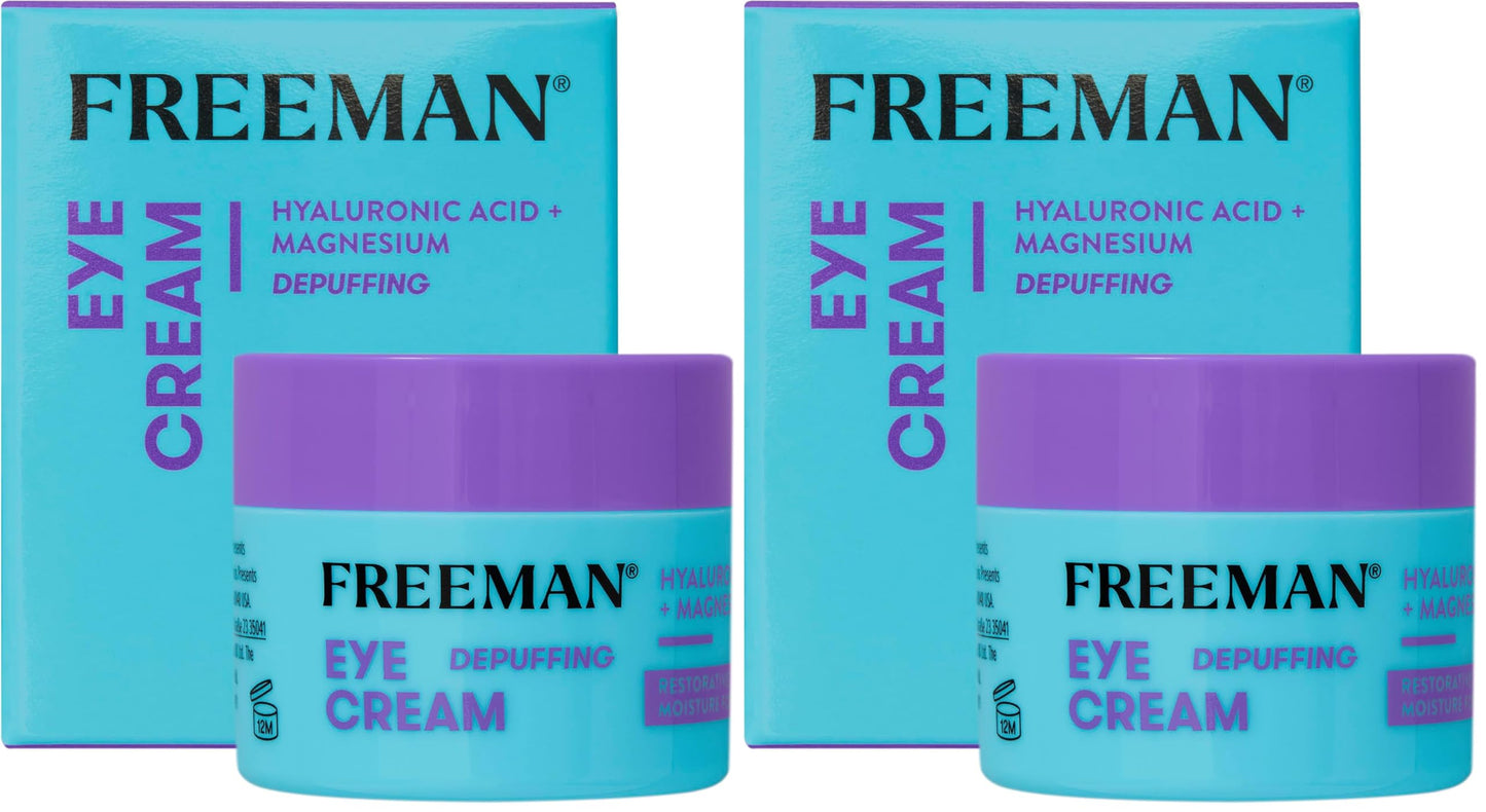 Freeman Eye Cream, Moisturizing Under Eye Cream For Dull & Tired Eyes, Brightens & Depuffs Undereye Skin, Helps Dark Circles, Infused With Magnesium Beauty & Personal Care Freeman